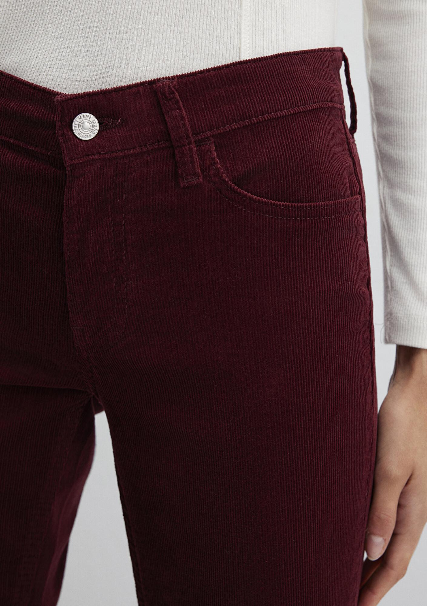 Mavi Molly Bordo Kadife Pantolon 1013689467