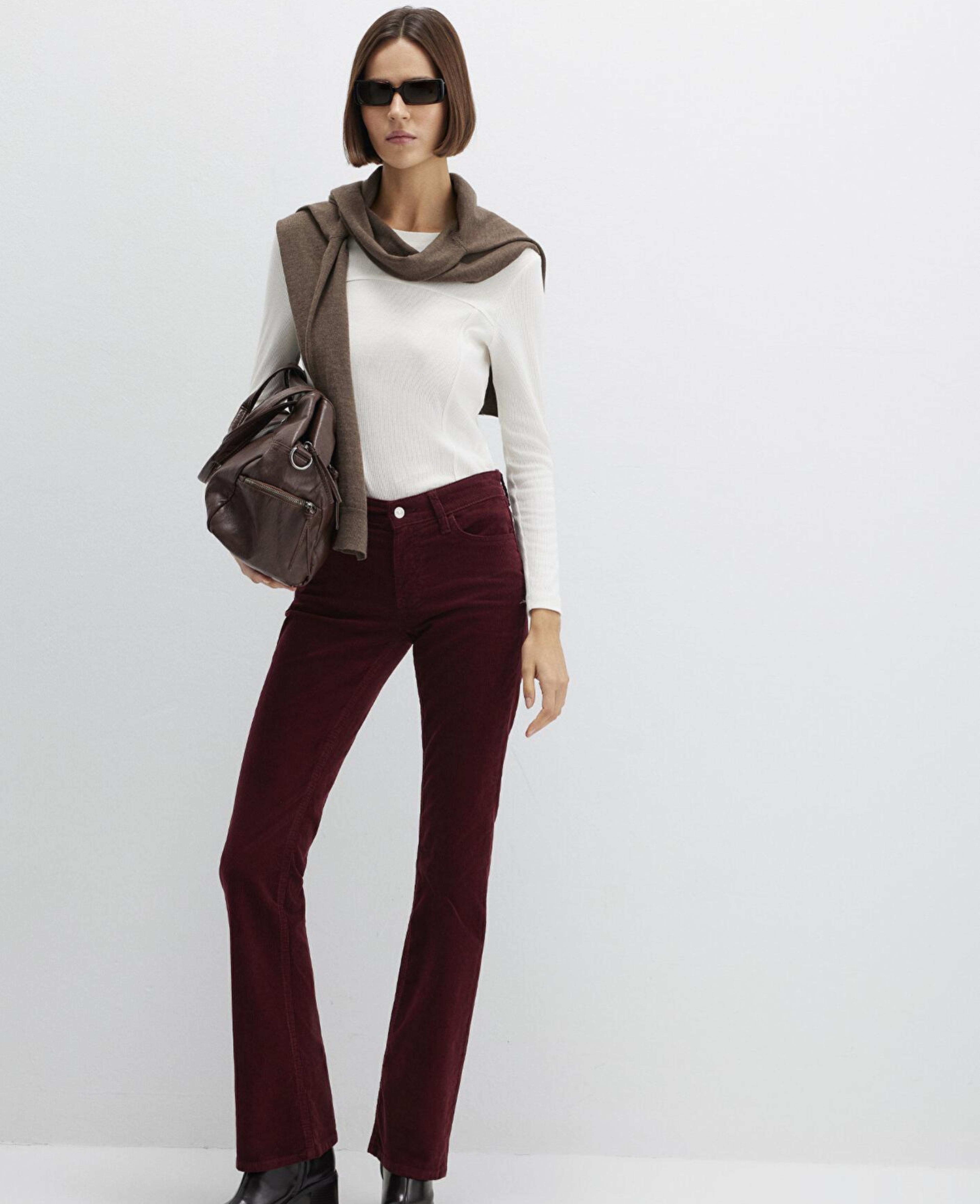 Mavi Molly Bordo Kadife Pantolon 1013689467