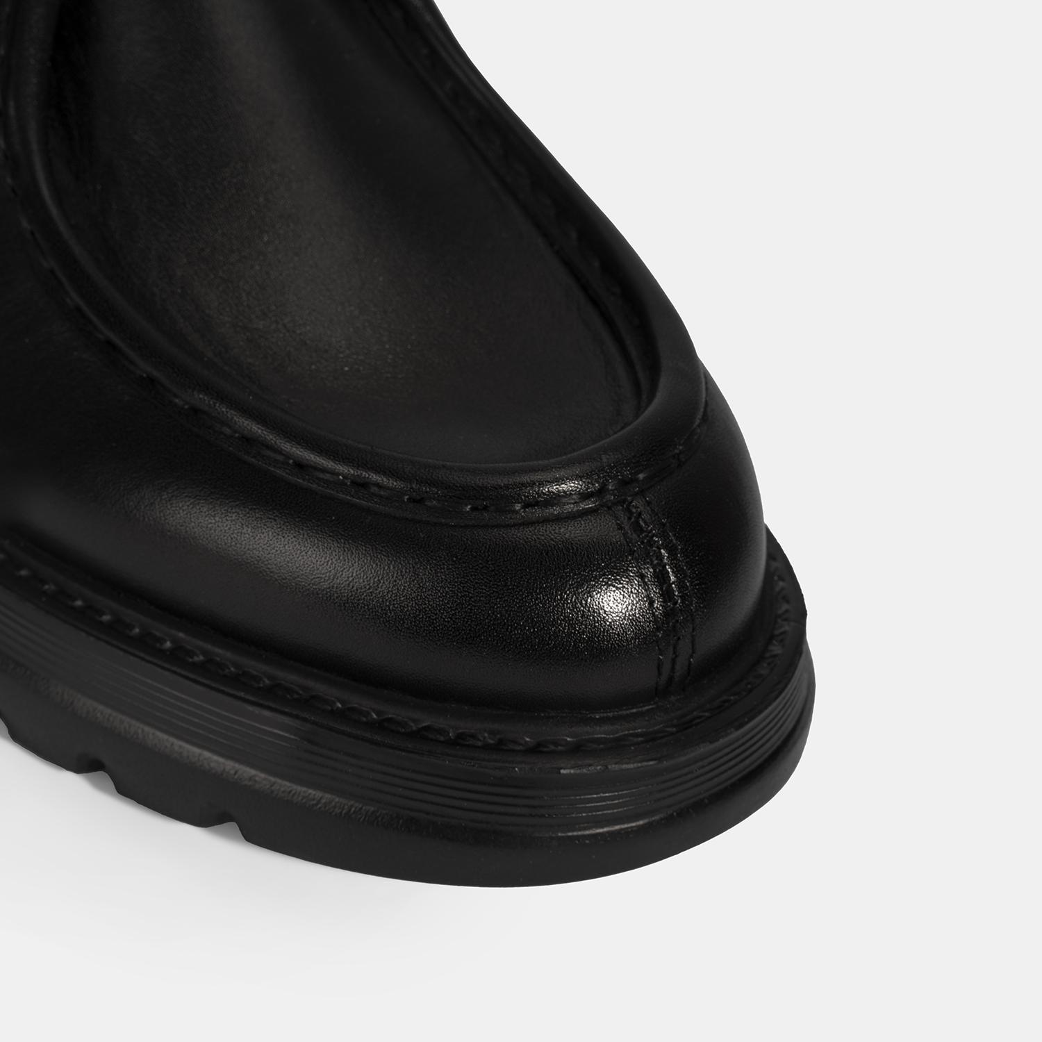 Erkek Siyah Bağcıklı Deri Klasik Ayakkabı