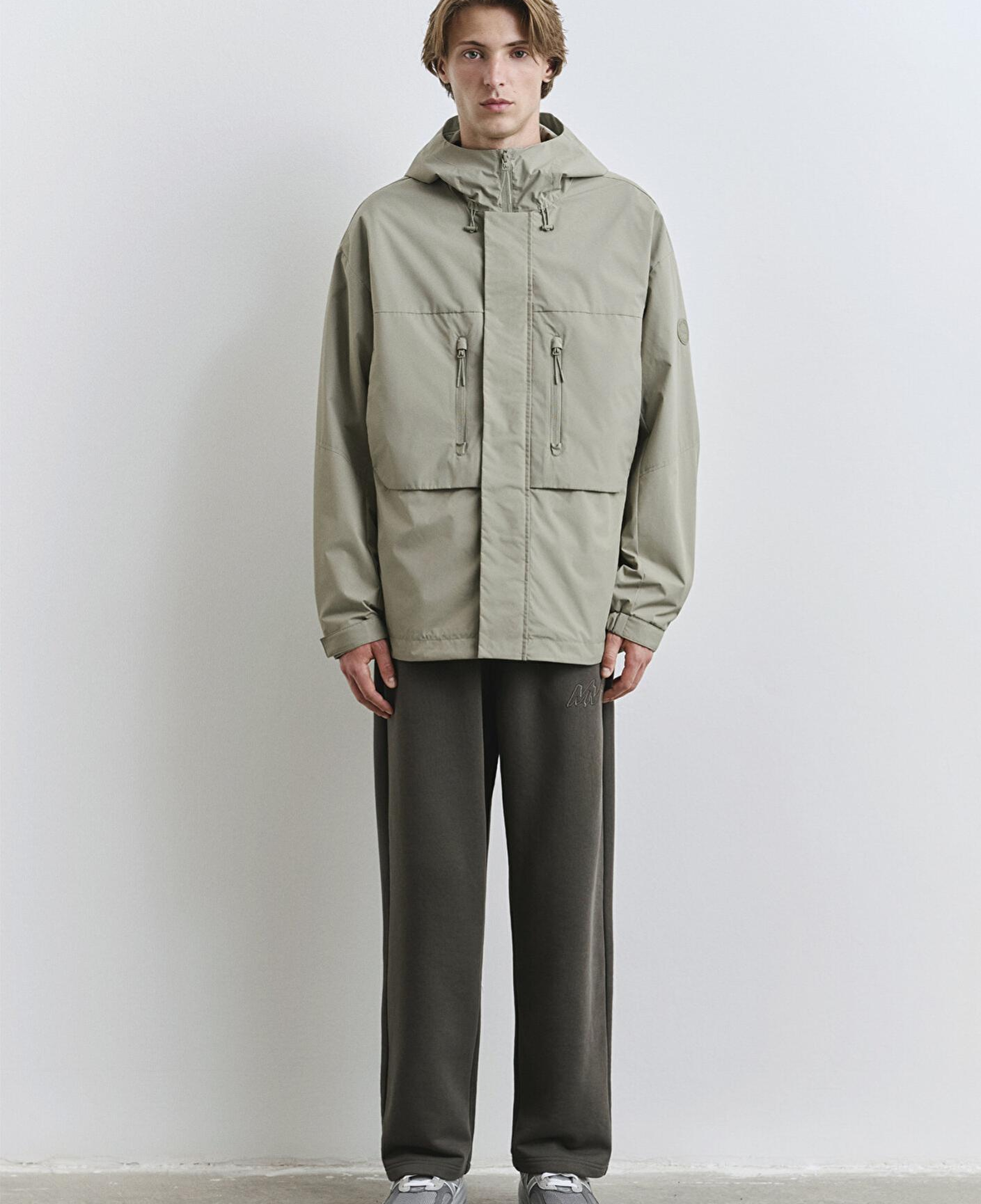 Mavi Kapüşonlu Yeşil Ceket Loose Fit / Bol Rahat Kesim 0110551-71484