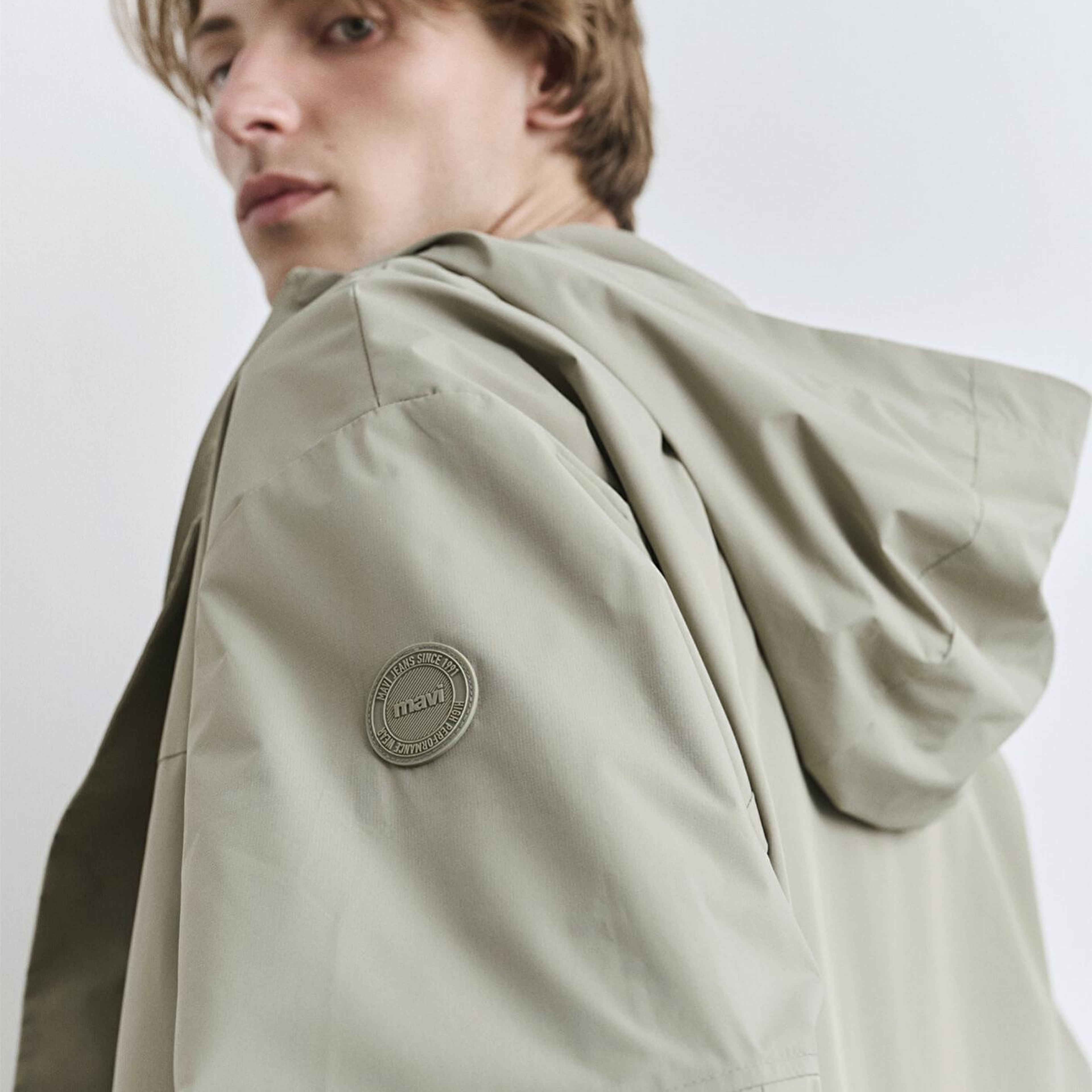 Mavi Kapüşonlu Yeşil Ceket Loose Fit / Bol Rahat Kesim 0110551-71484