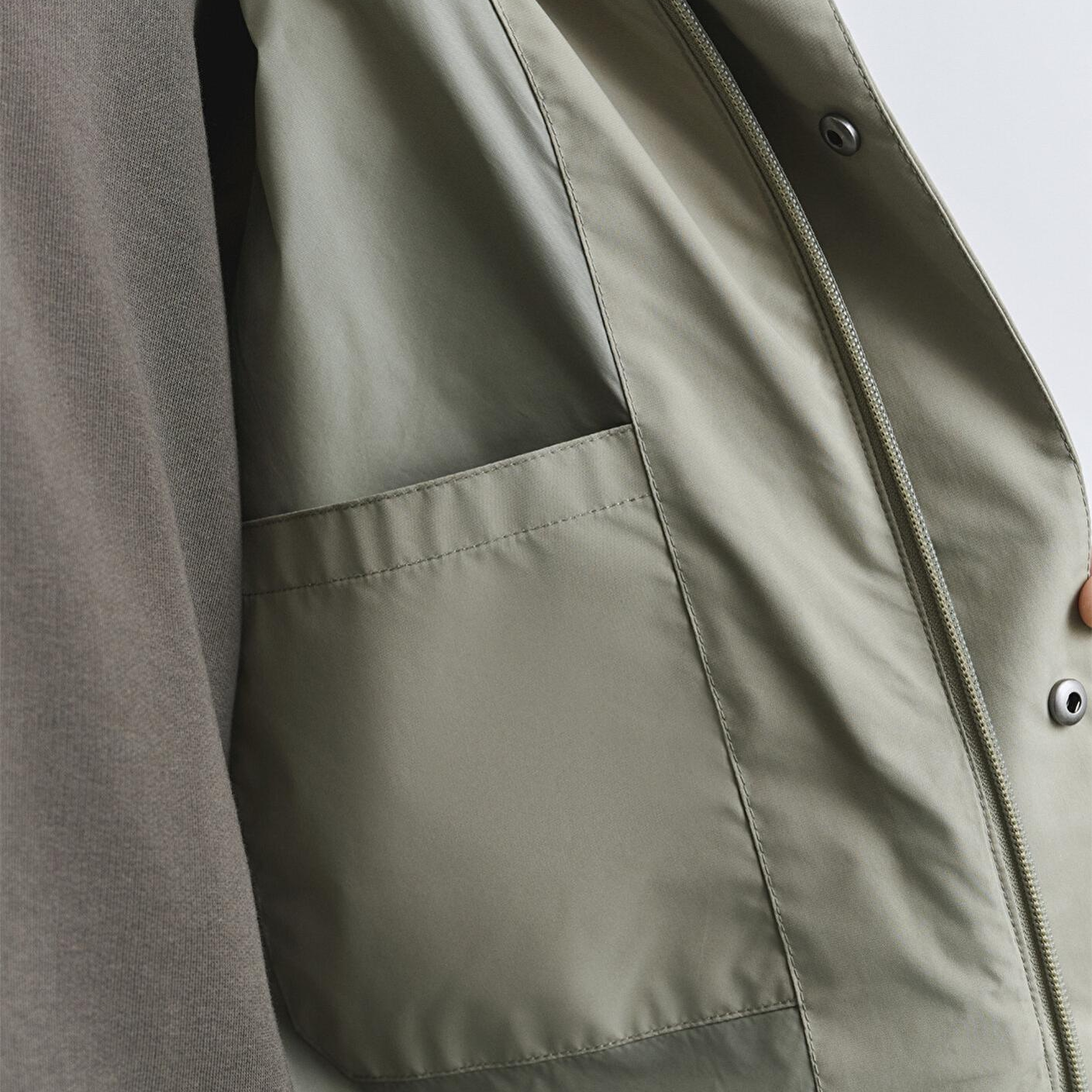 Mavi Kapüşonlu Yeşil Ceket Loose Fit / Bol Rahat Kesim 0110551-71484