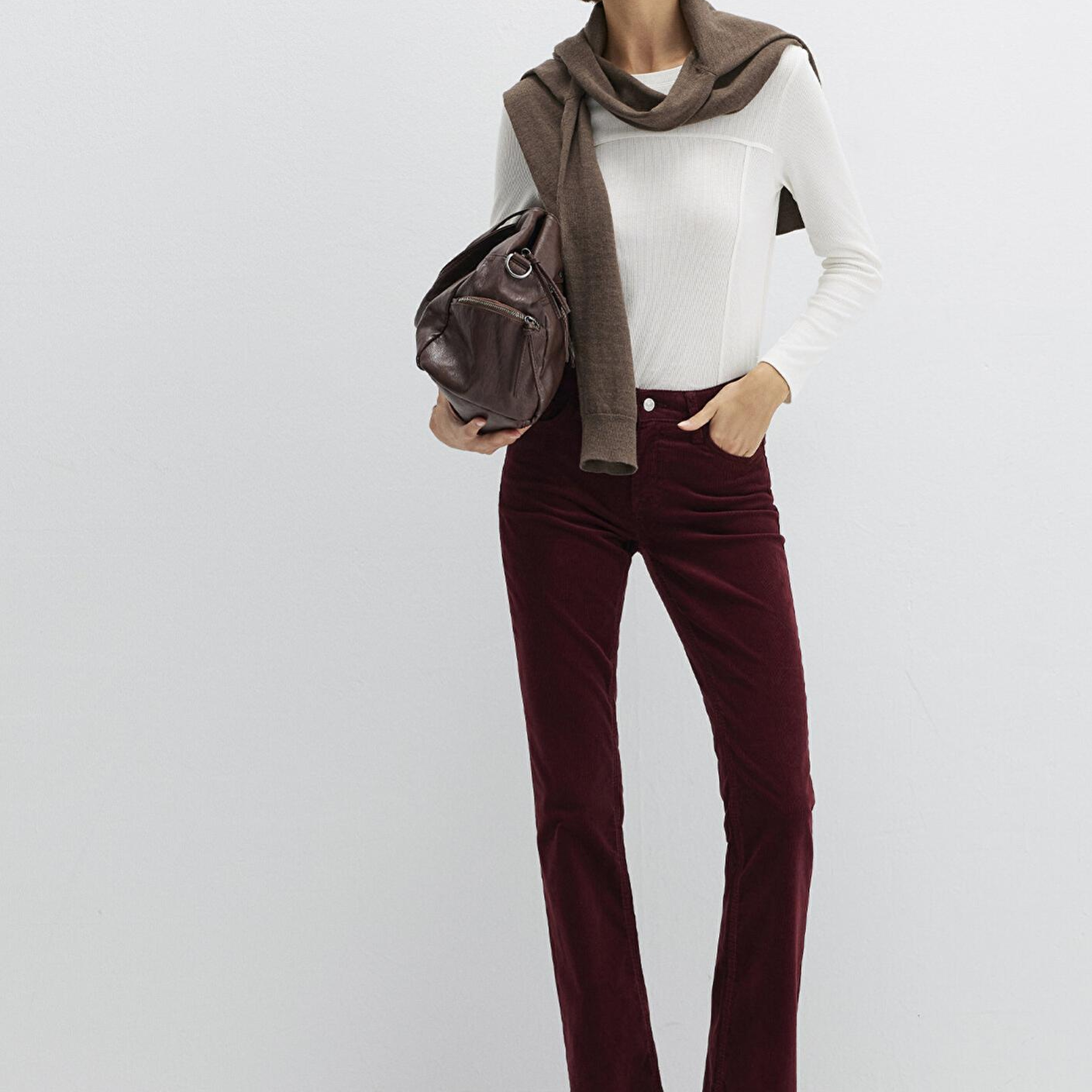 Mavi Molly Bordo Kadife Pantolon 1013689467