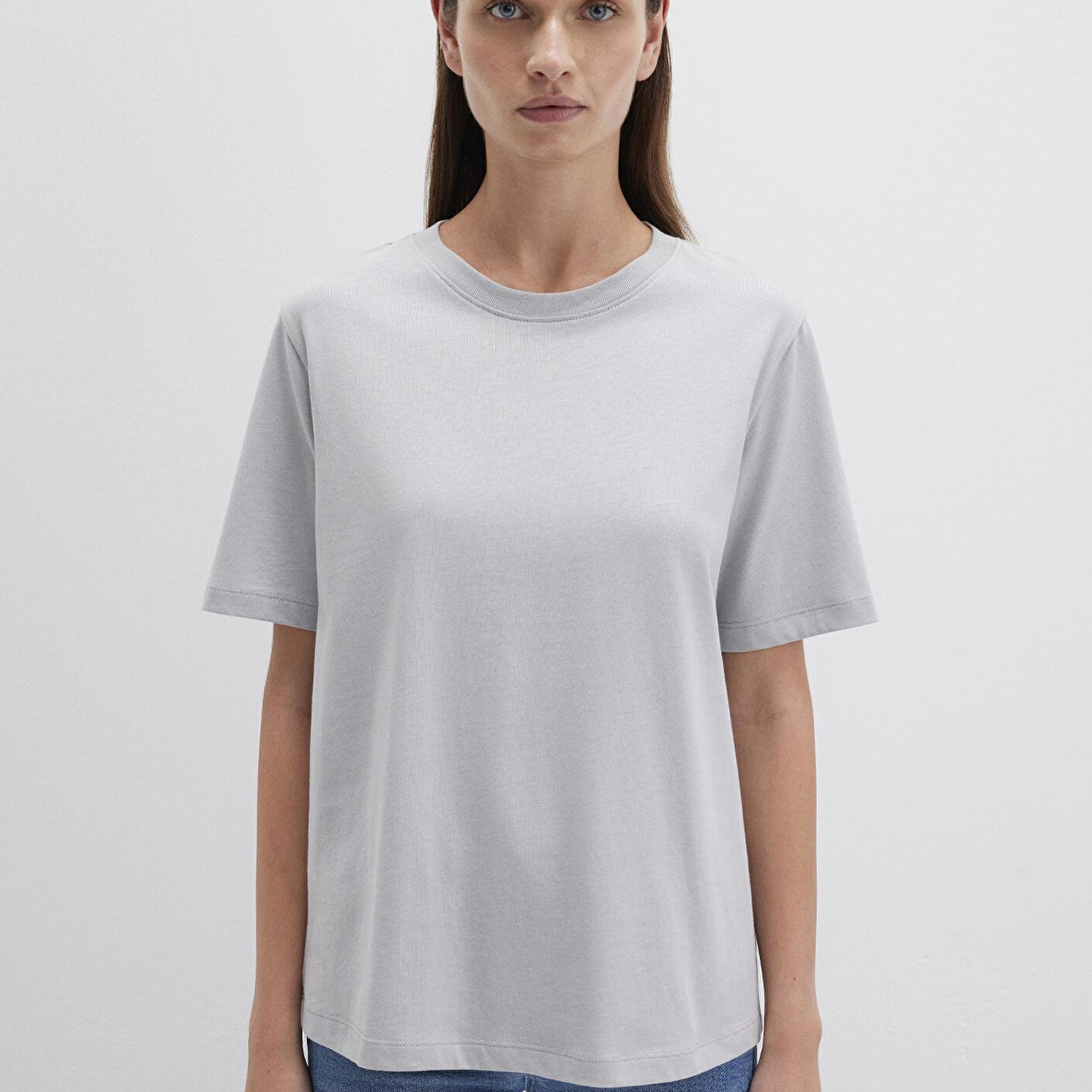 Mavi Bisiklet Yaka Gri Basic Tişört Regular Fit / Normal Kesim 1600955-83096