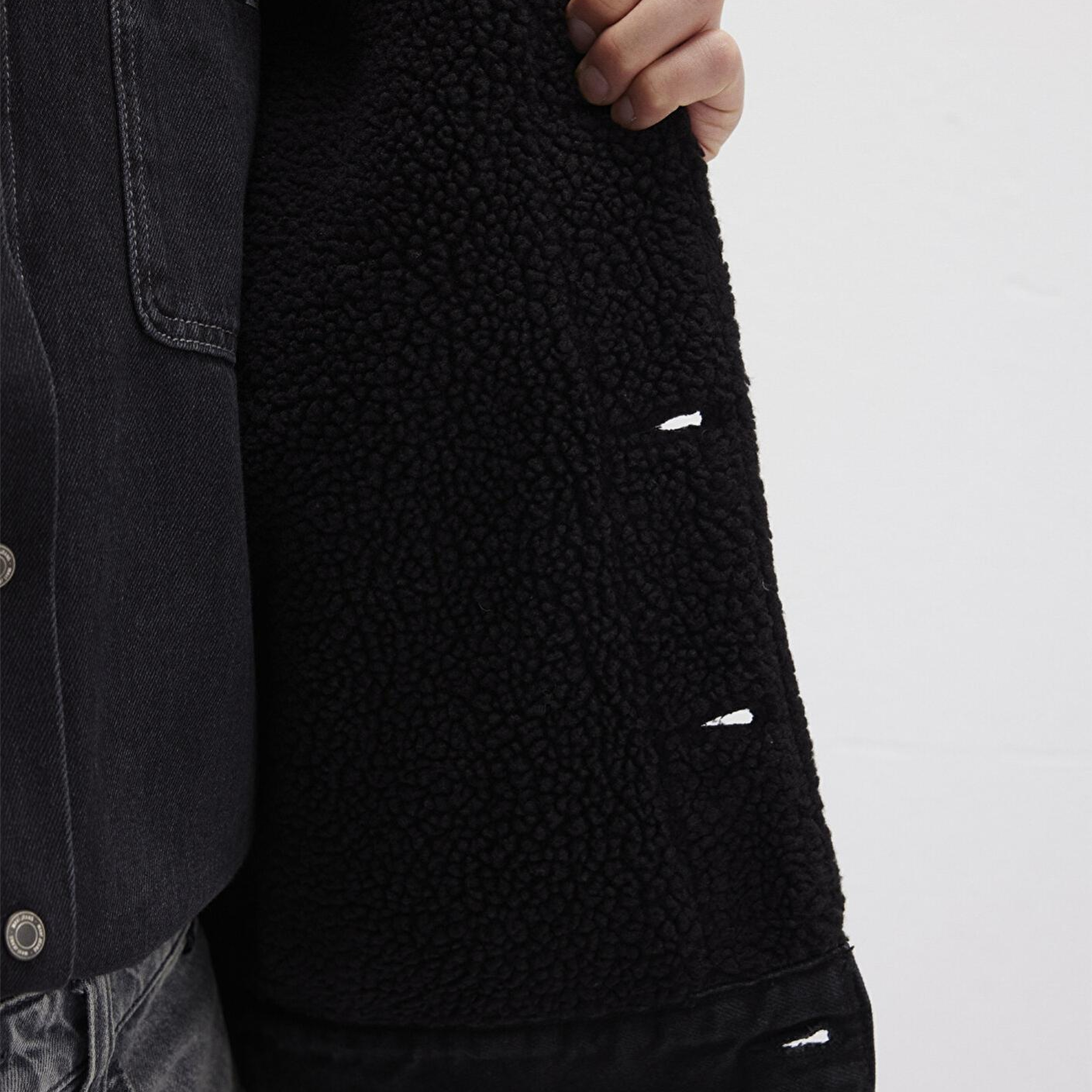 Mavi Zander Classic Denim Siyah Suni Kürklü Jean Ceket 0111214-89117