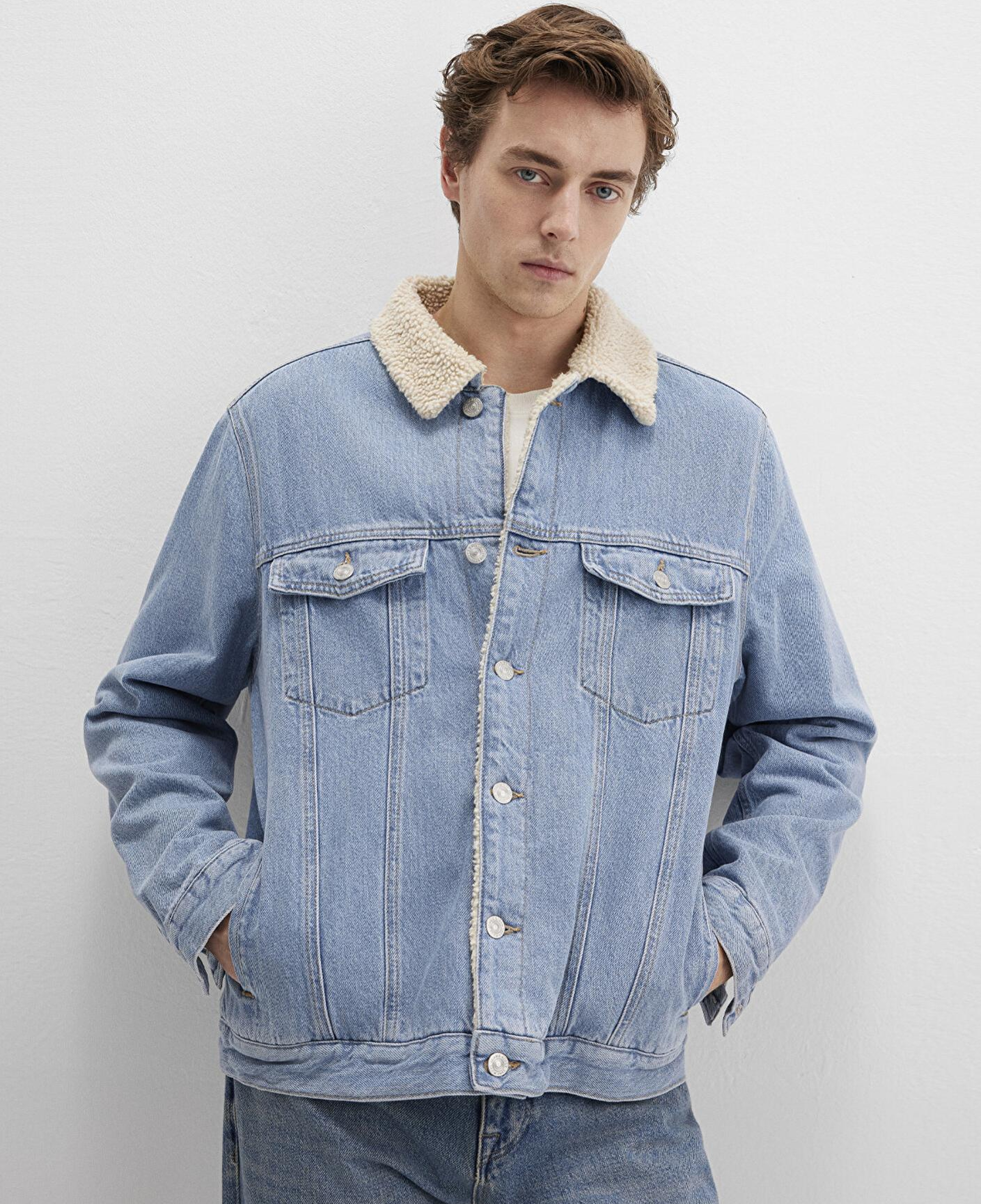 Mavi Zander Classic Denim Suni Kürklü Açık Mavi Jean Ceket 0111214-88554