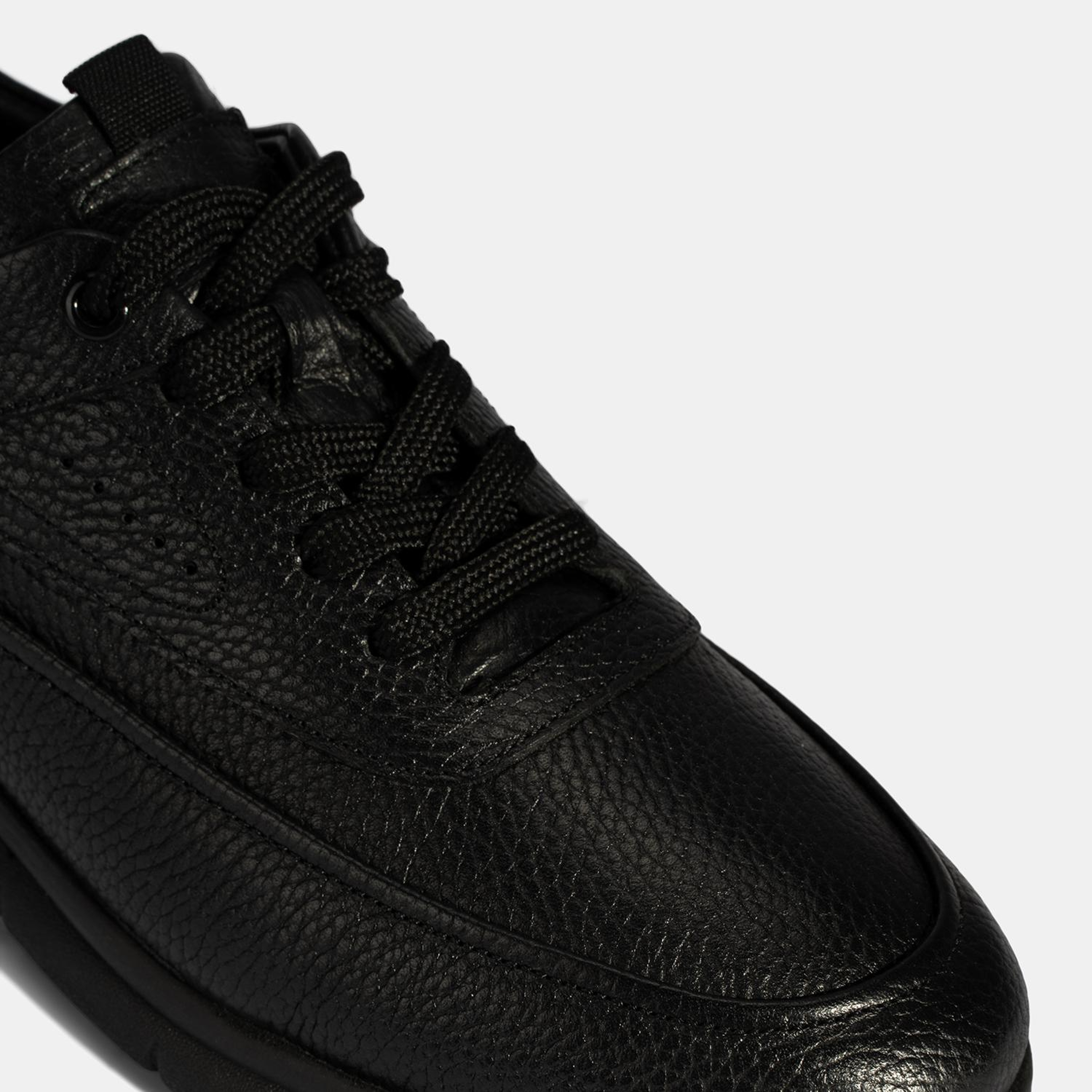 Erkek Siyah Bağcıklı Deri Günlük Ayakkabı