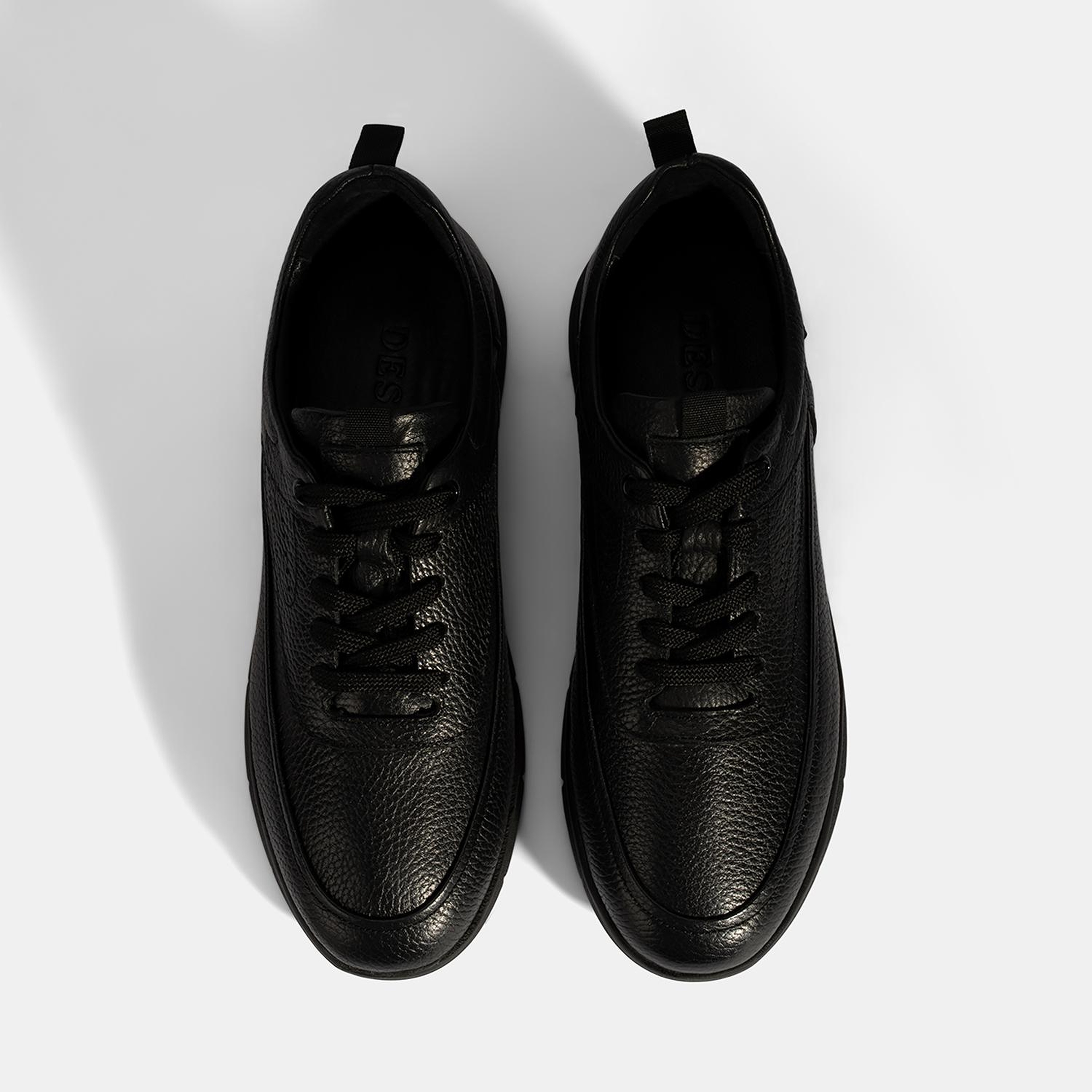 Erkek Siyah Bağcıklı Deri Günlük Ayakkabı