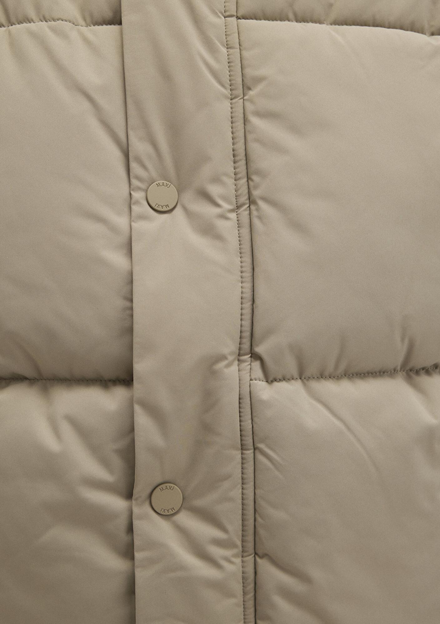 Mavi Kapüşonlu Bej Şişme Yelek Regular Fit / Normal Kesim 0110306-86749