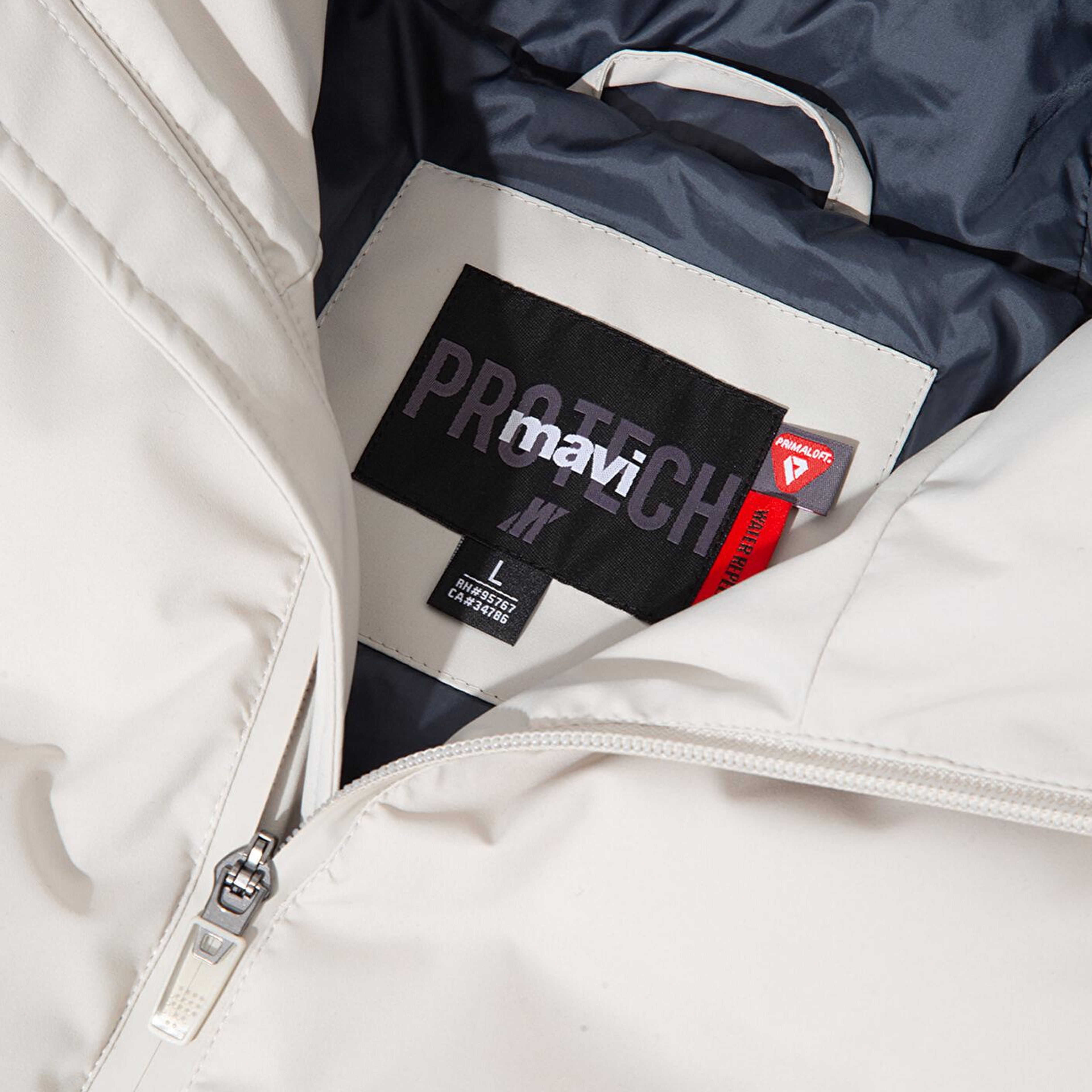 Mavi Su İtici Kapüşonlu Ekru Şişme Mont 0110313-70144