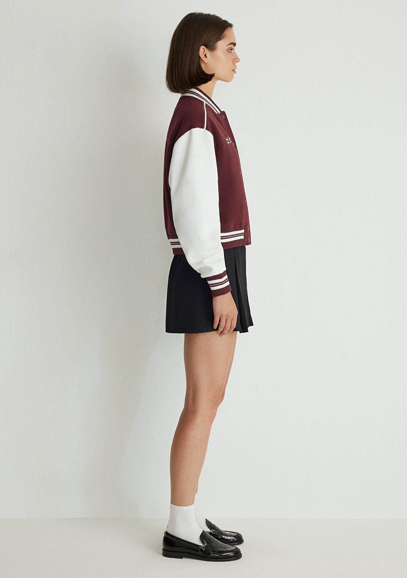 Mavi M Logo Patchli Bordo Bomber Ceket 1110636-70434