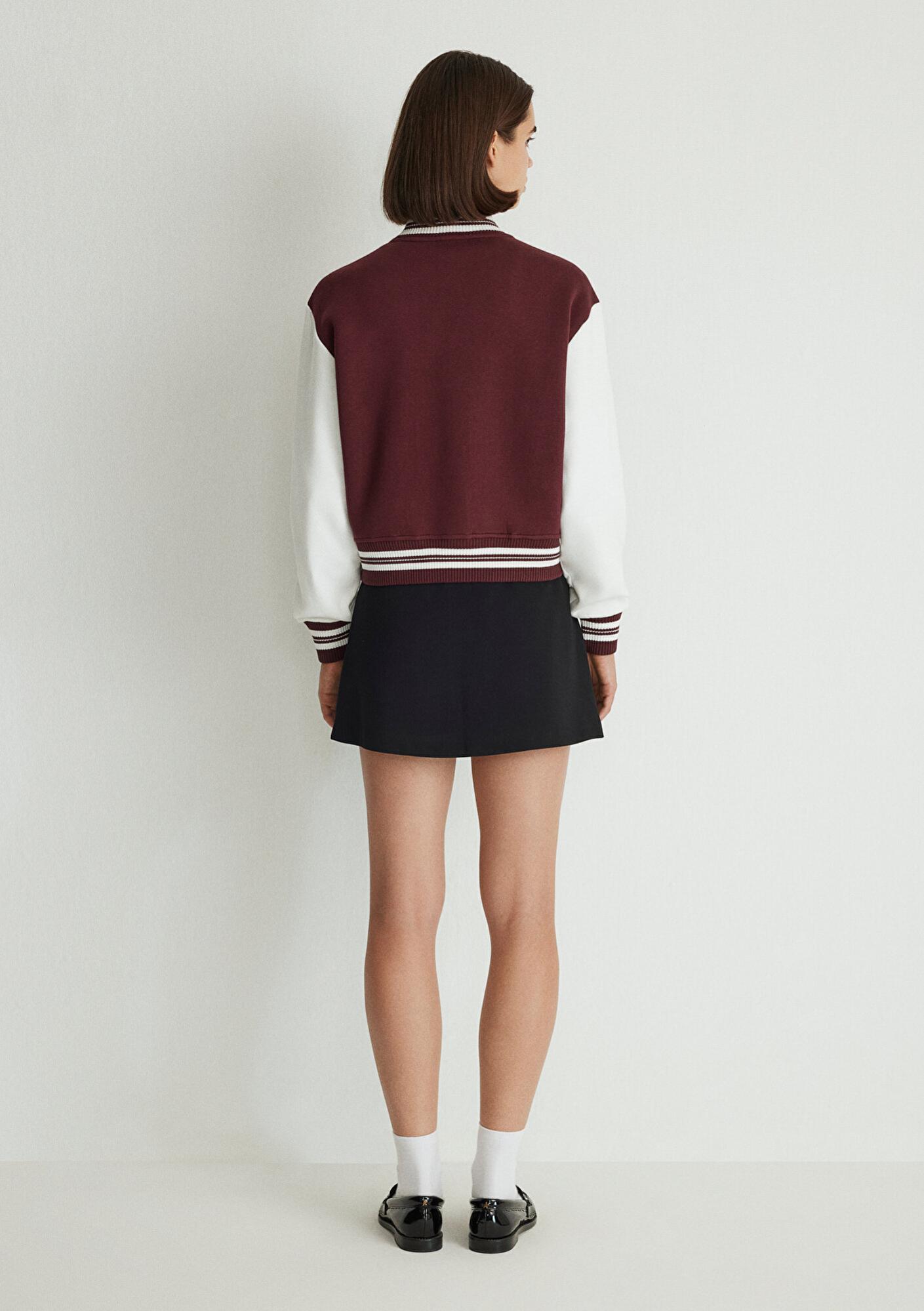 Mavi M Logo Patchli Bordo Bomber Ceket 1110636-70434