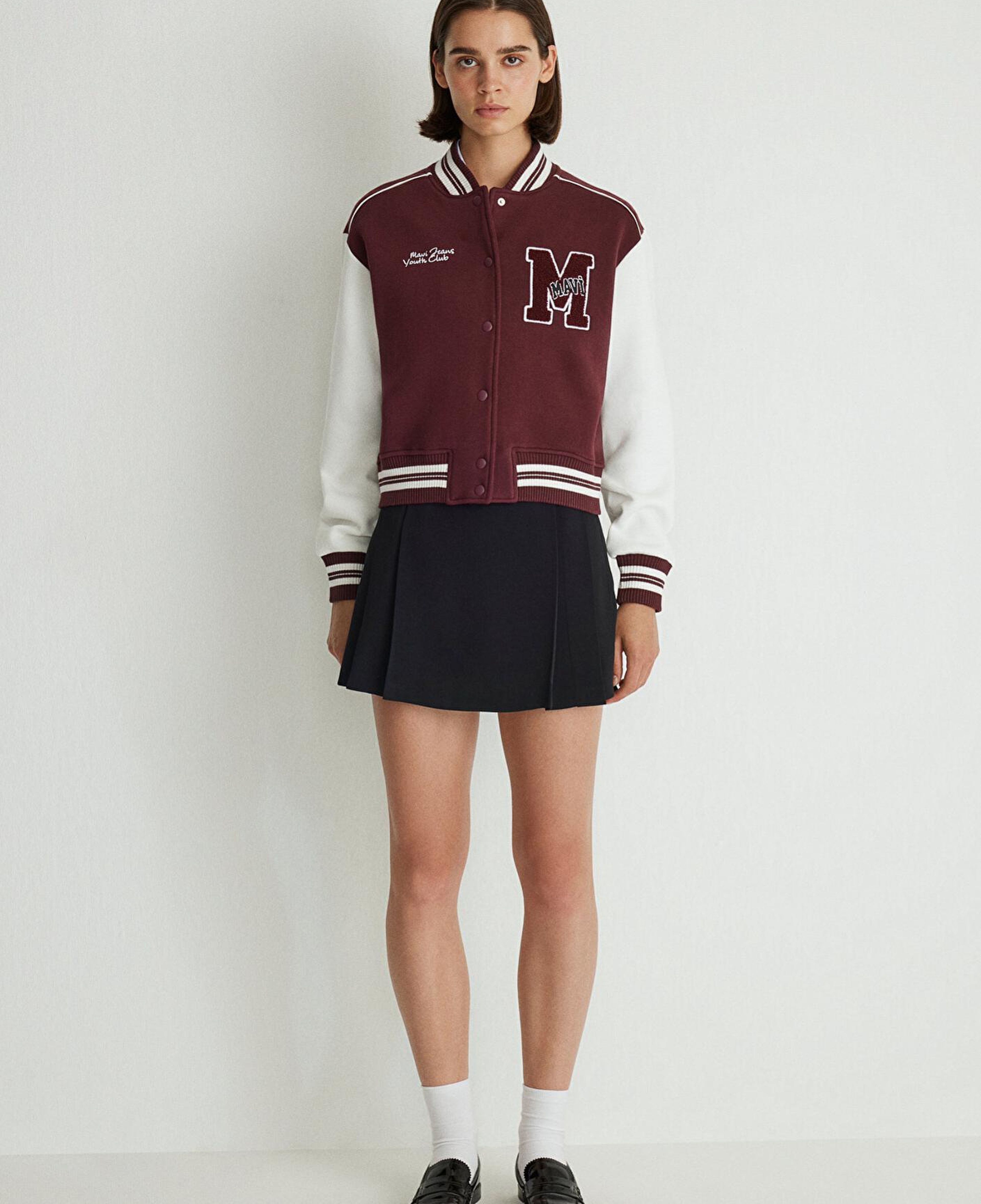 Mavi M Logo Patchli Bordo Bomber Ceket 1110636-70434