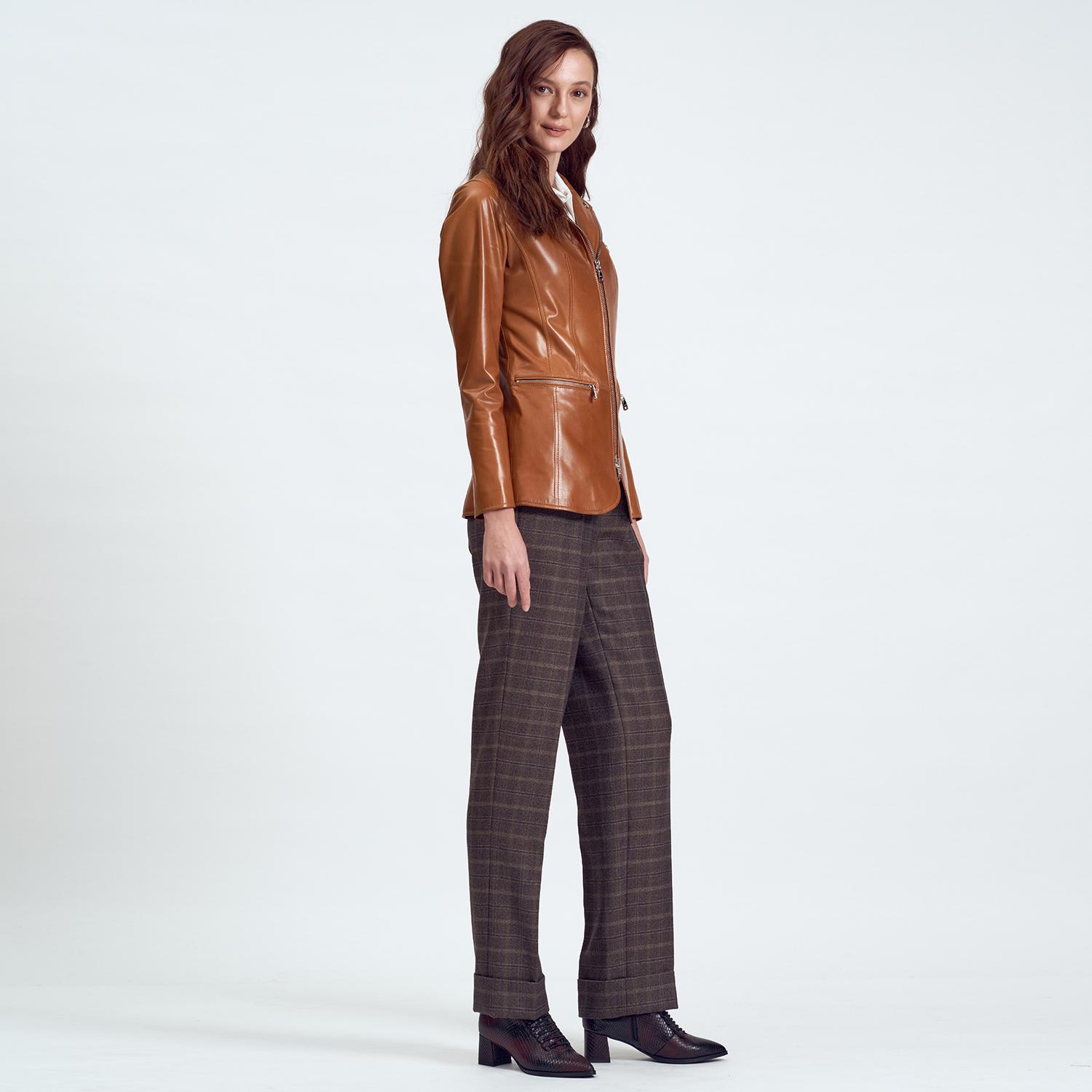 Elenore Kadın Deri Blazer Spor Ceket