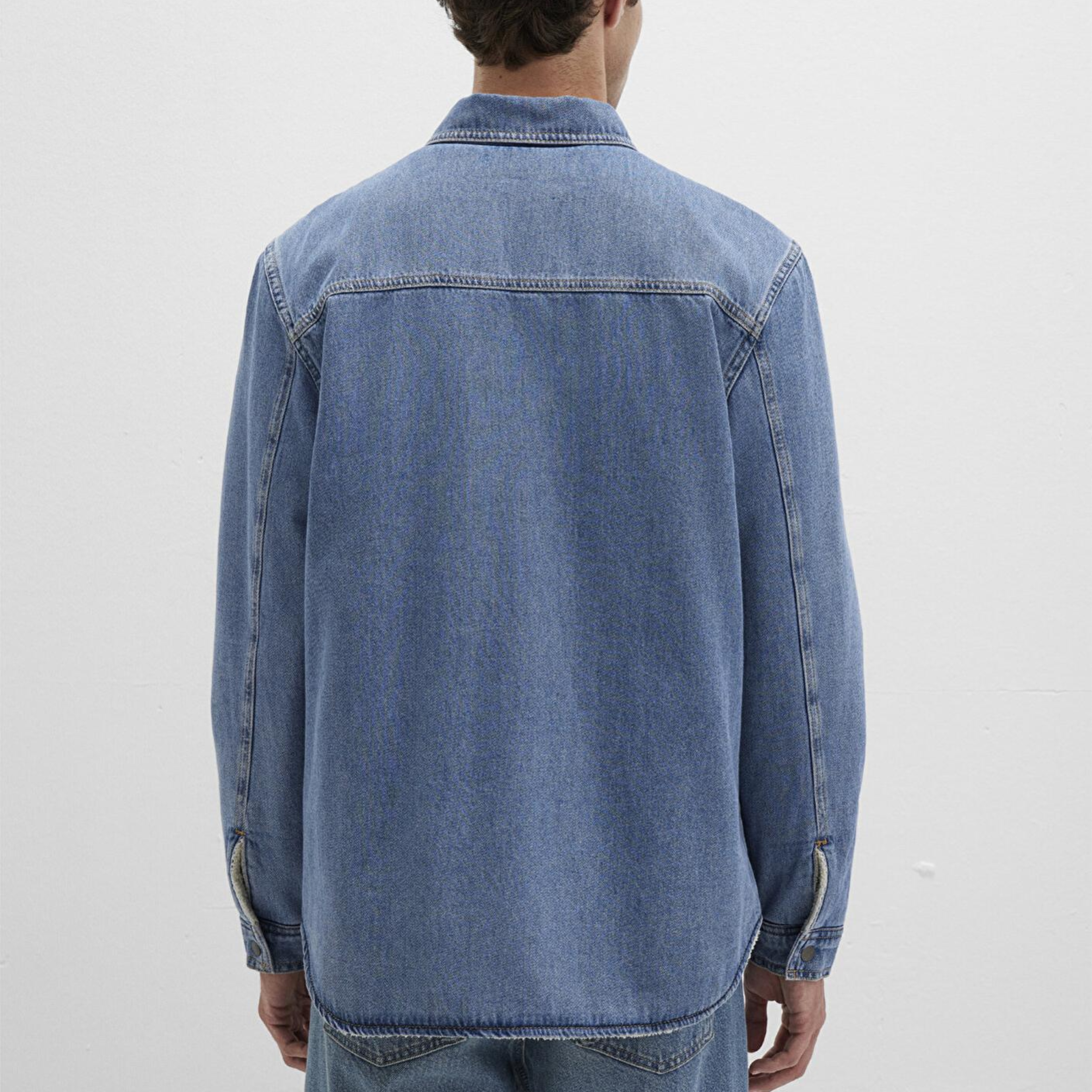 Mavi Jeremy Classic Denim Süni Kürklü Indigo Mavisi Jean Gömlek Oversize / Geniş Kesim 0211186-88559