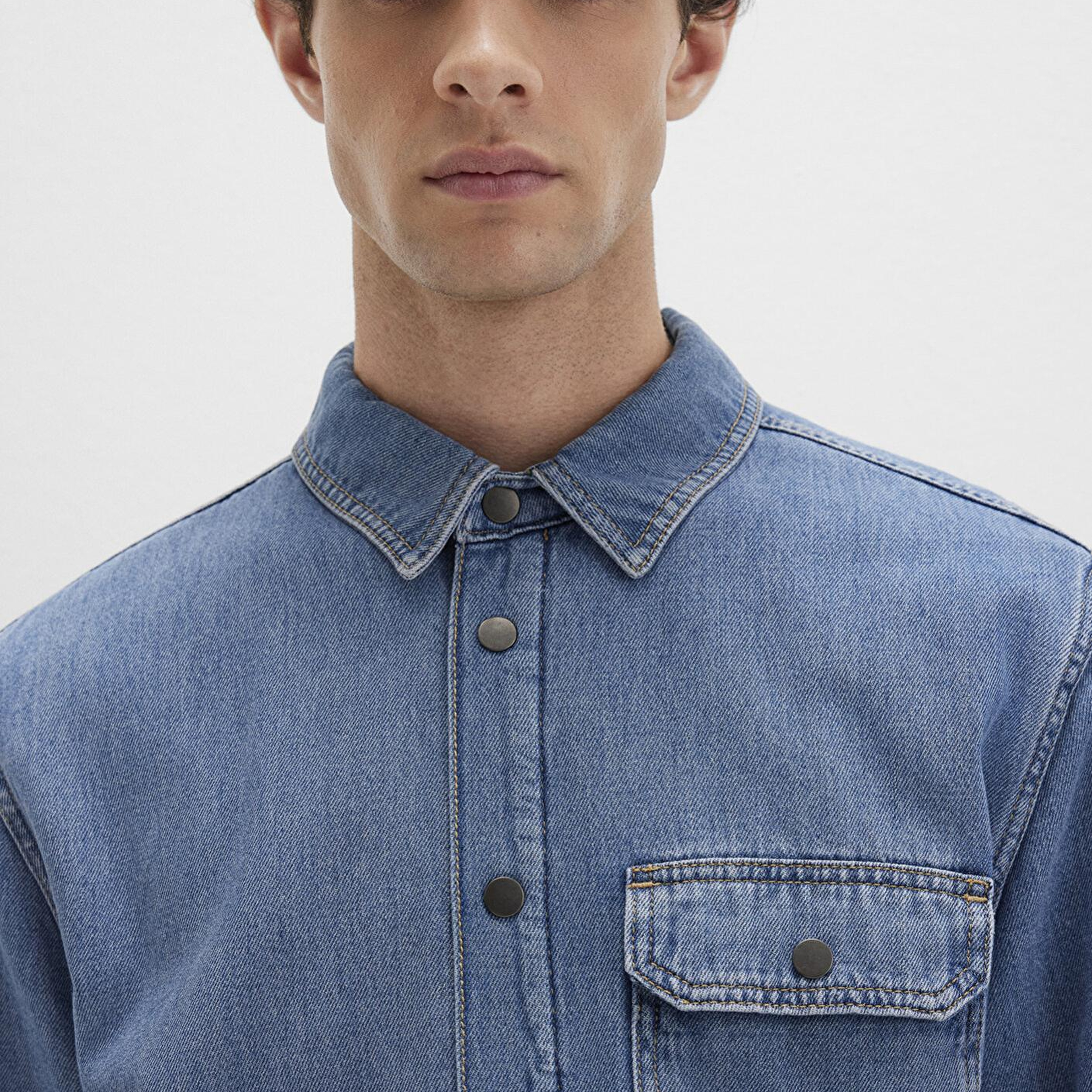 Mavi Jeremy Classic Denim Süni Kürklü Indigo Mavisi Jean Gömlek Oversize / Geniş Kesim 0211186-88559