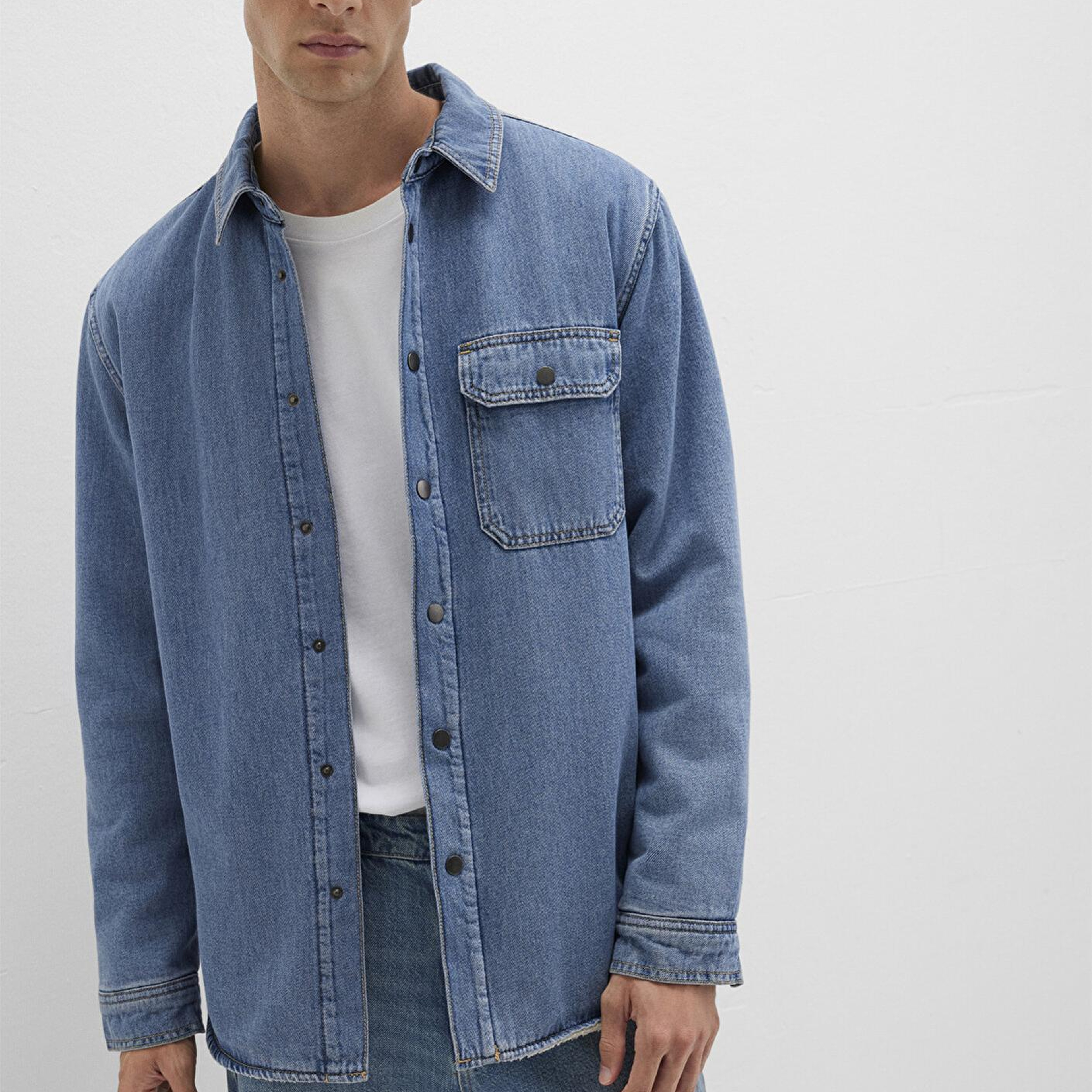 Mavi Jeremy Classic Denim Süni Kürklü Indigo Mavisi Jean Gömlek Oversize / Geniş Kesim 0211186-88559