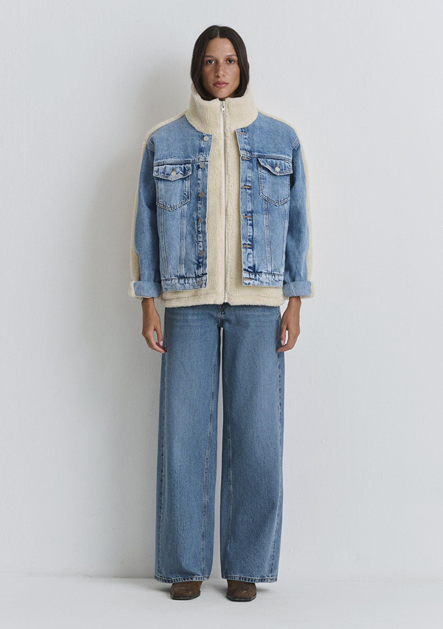 Mavi Rubina 90lar Açık Mavi Suni Kürklü  Jean Ceket 1110278-88589