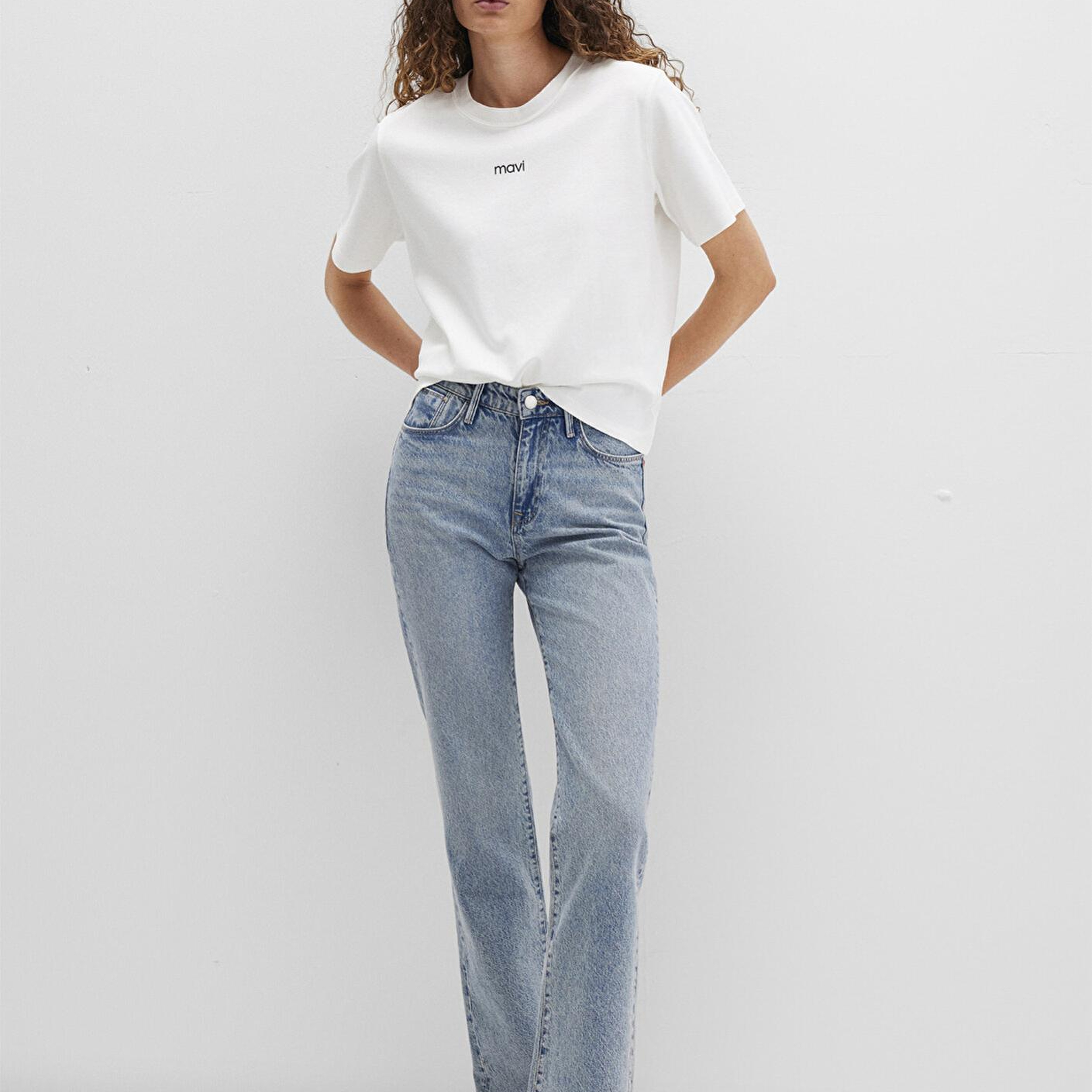 Mavi Mavi Logo Baskılı İnterlok Beyaz Tişört Regular Fit / Normal Kesim 1612829-80194