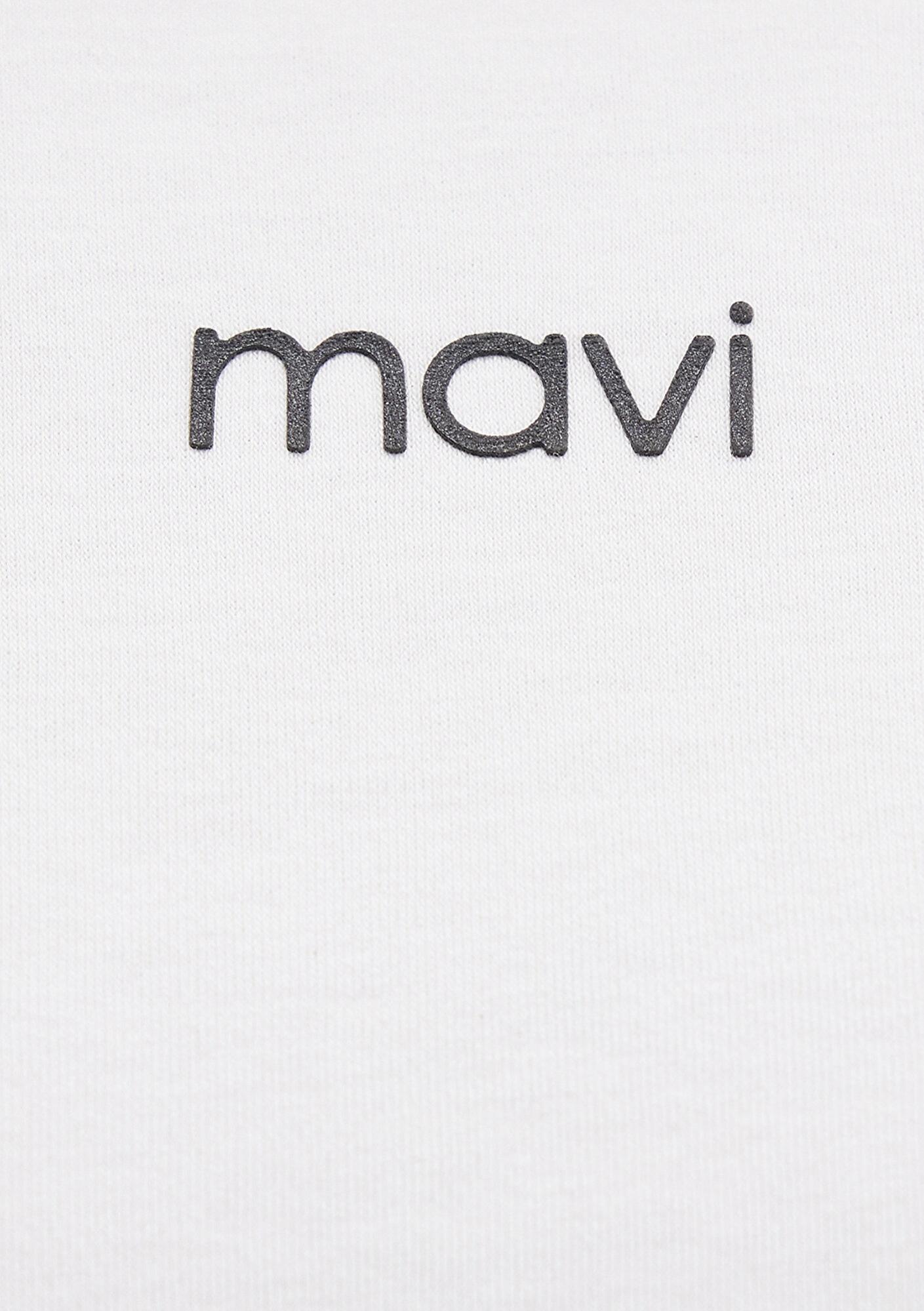 Mavi Mavi Logo Baskılı İnterlok Beyaz Tişört Regular Fit / Normal Kesim 1612829-80194