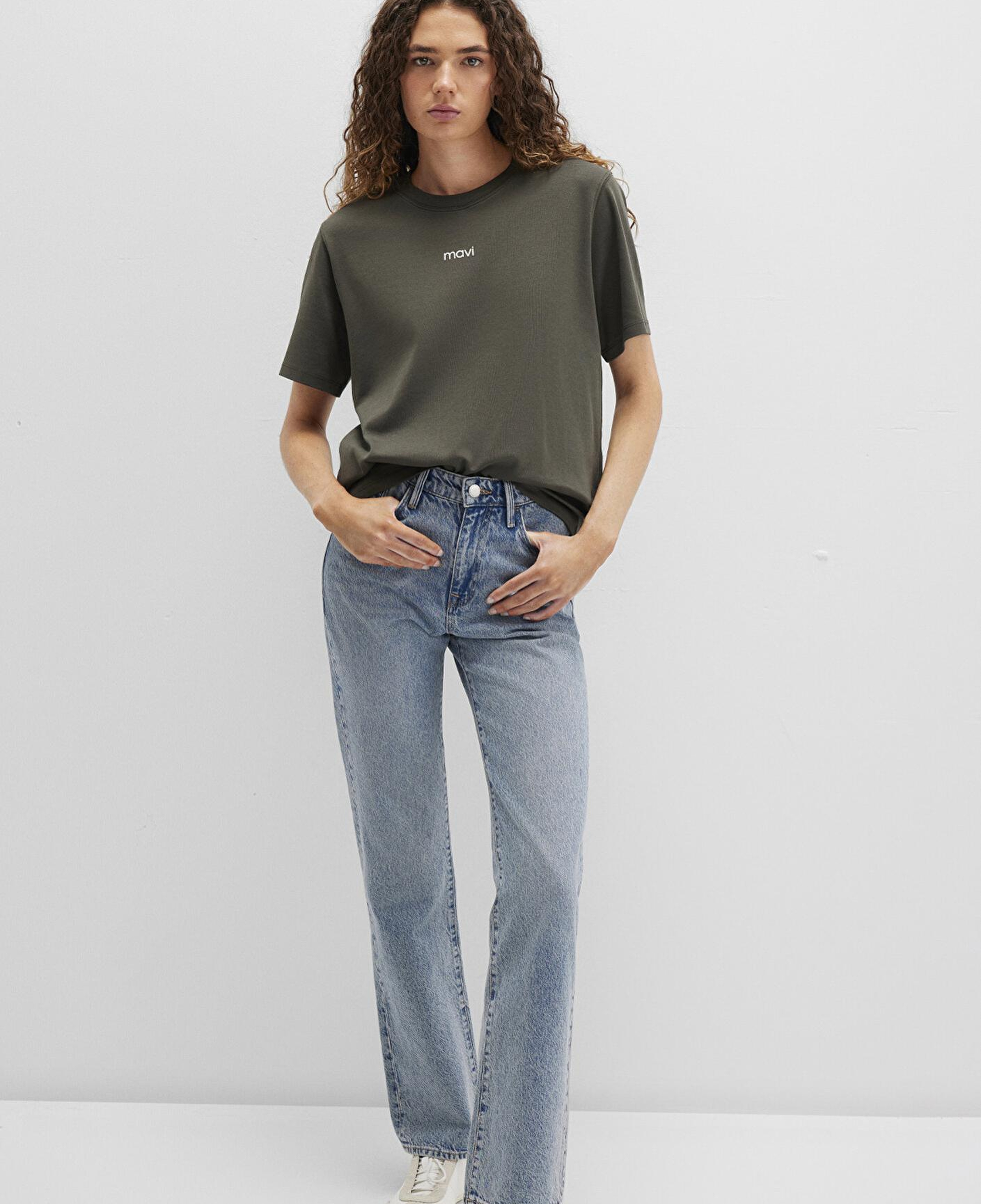 Mavi Mavi Logo Baskılı İnterlok Yeşil Tişört Regular Fit / Normal Kesim 1612829-71553