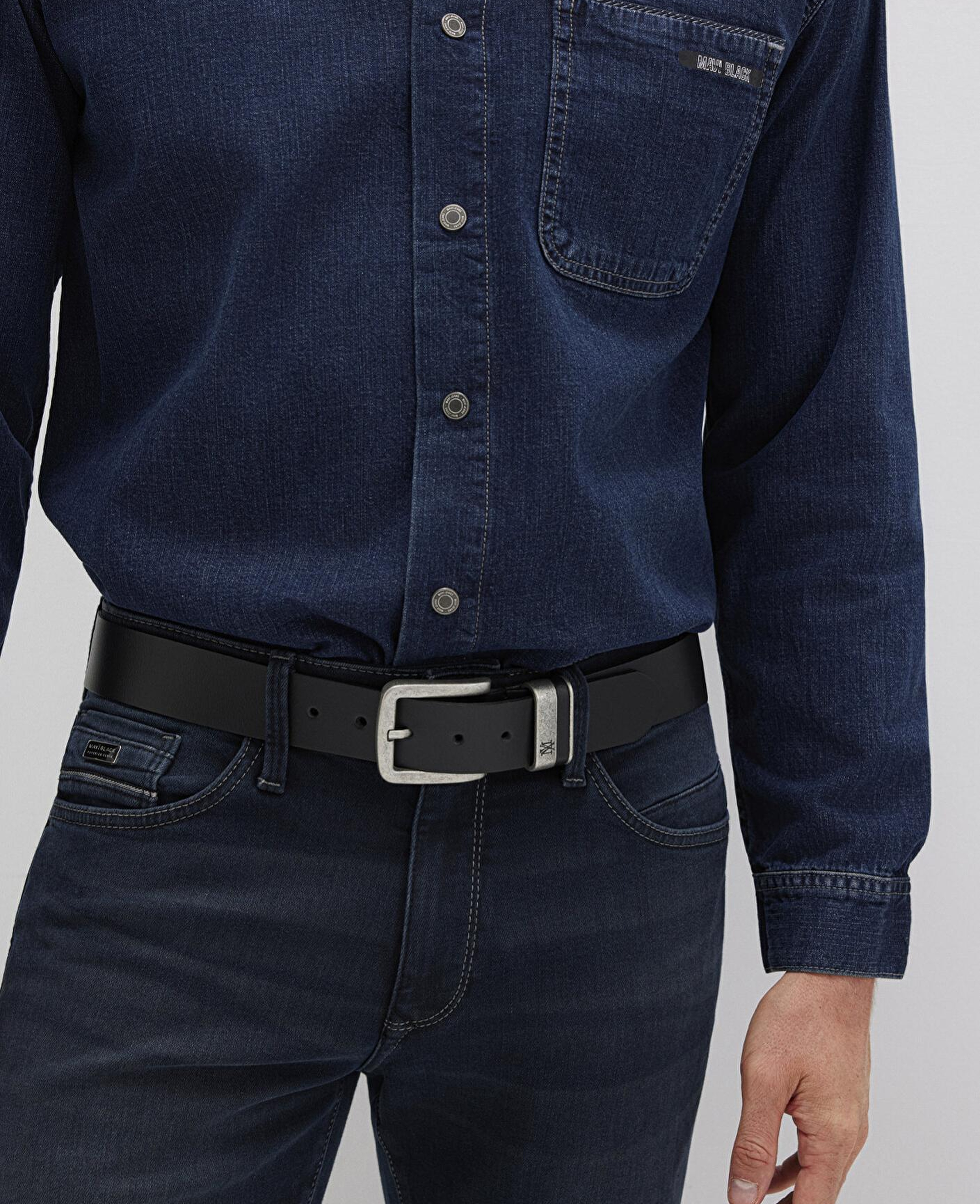 Mavi Siyah Deri Kemer 0911646-900