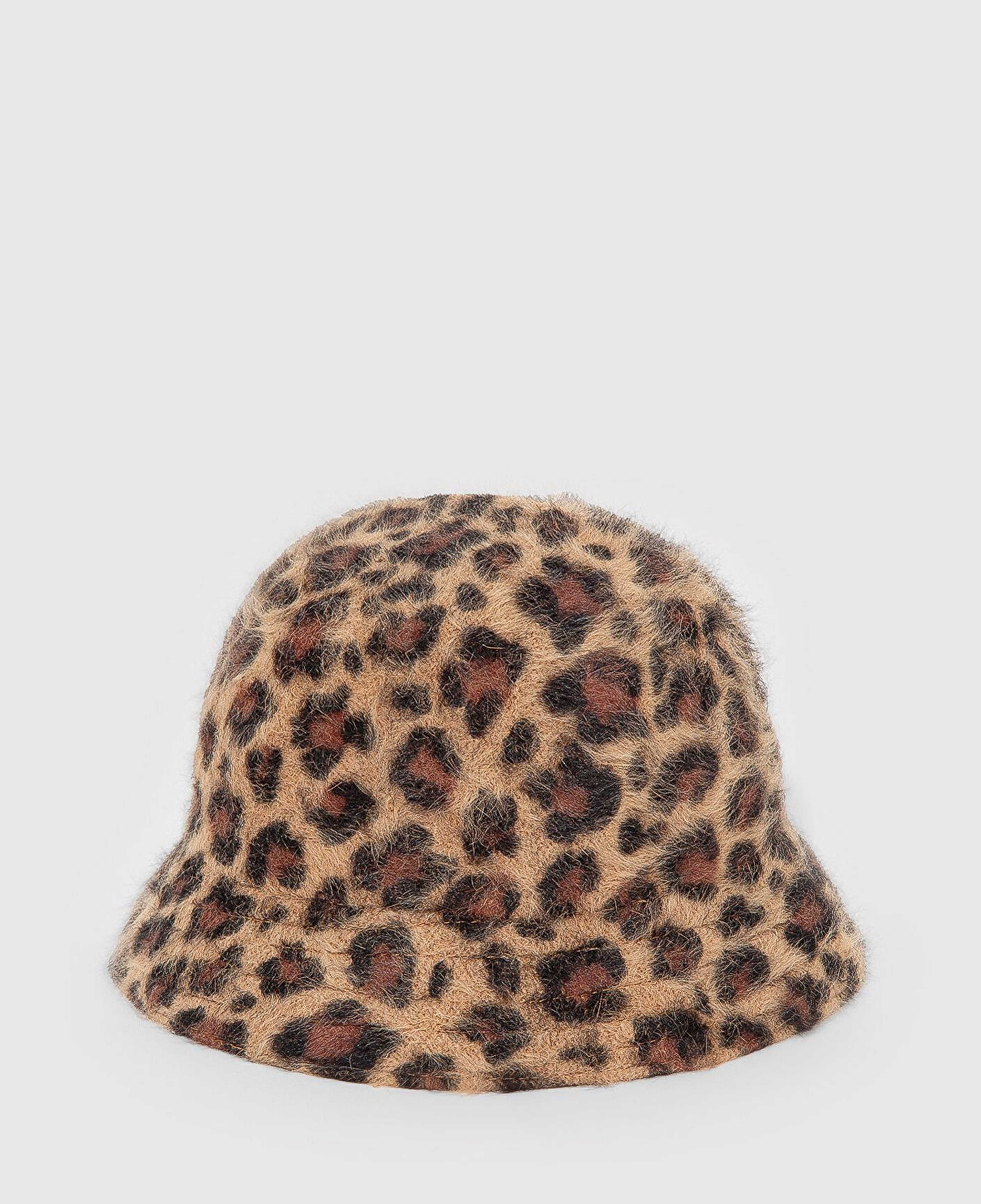 Mavi Peluş Leopar Desenli Bucket Şapka 198988-25818