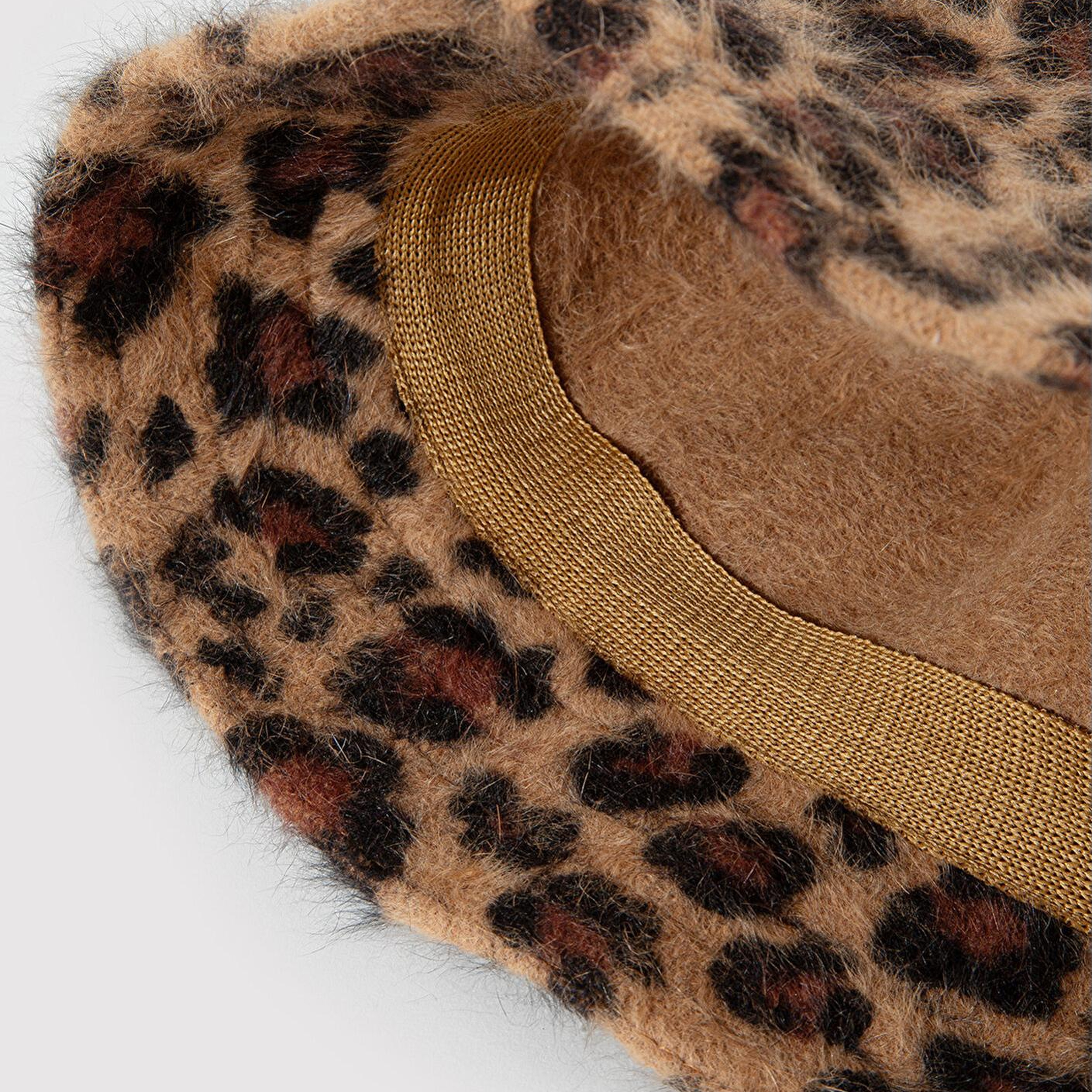 Mavi Peluş Leopar Desenli Bucket Şapka 198988-25818