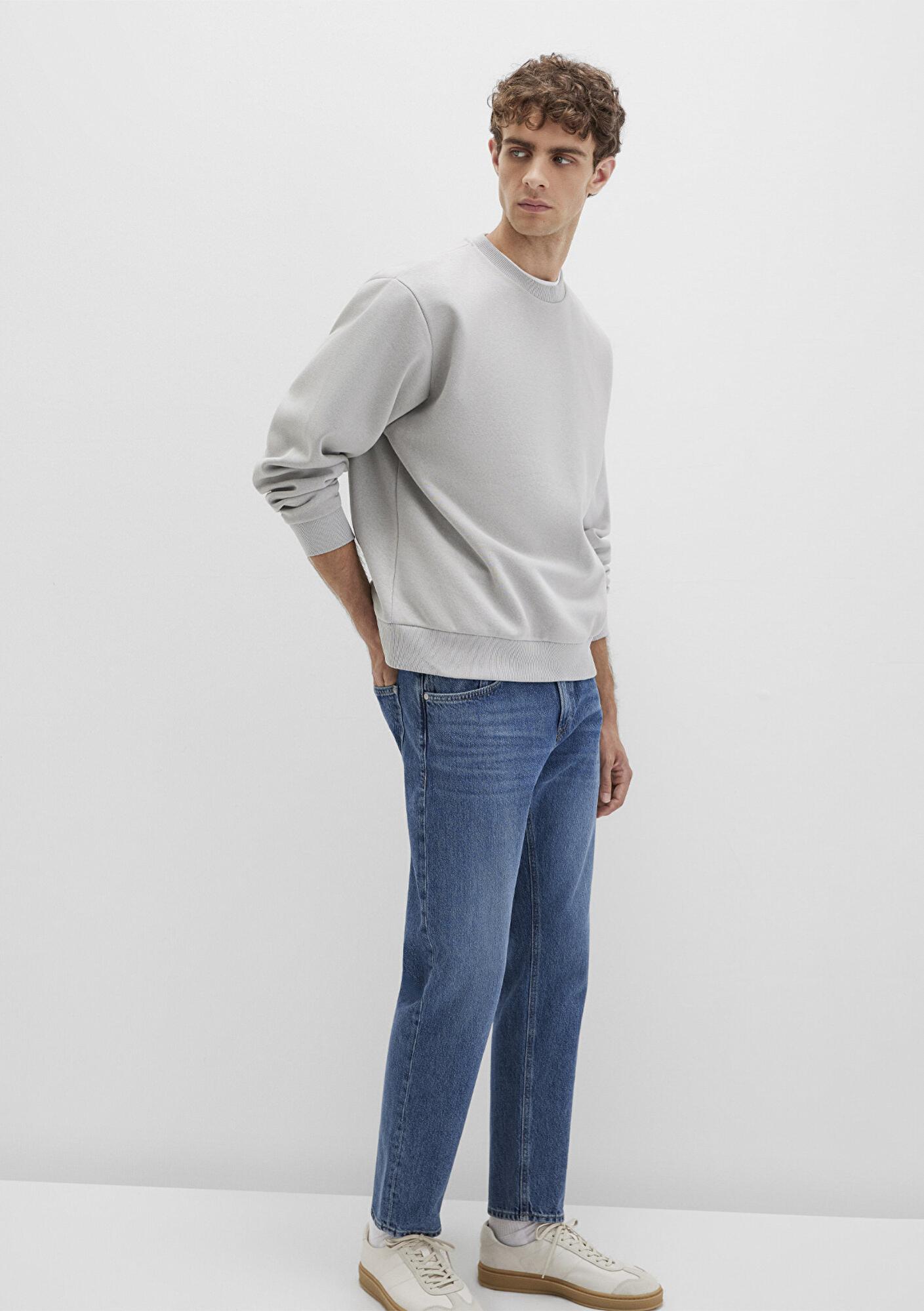 Mavi Bisiklet Yaka Gri Basic Sweatshirt 0S10276-81582