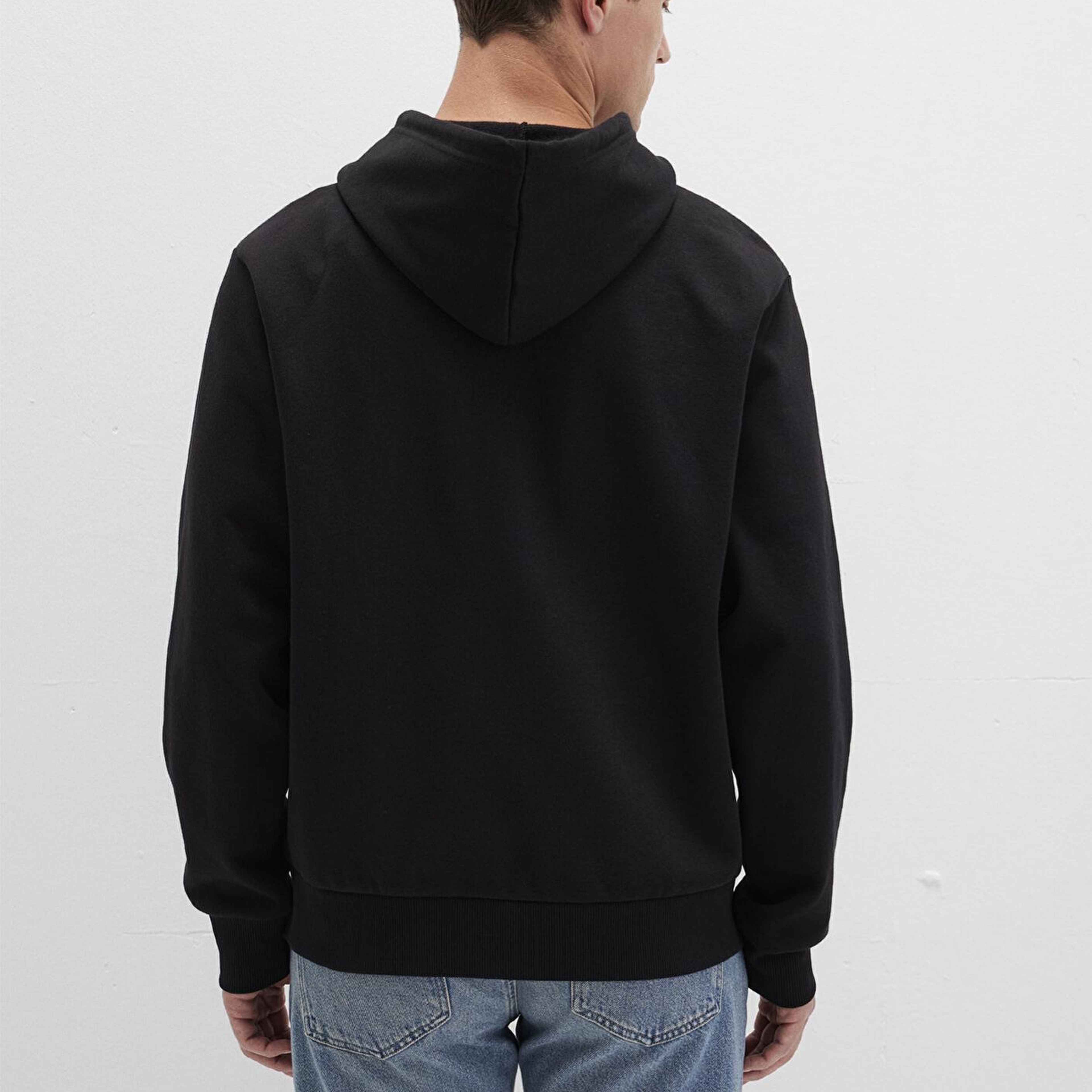 Mavi Kapüşonlu Fermuarlı Siyah Basic Sweatshirt 0S10277-900