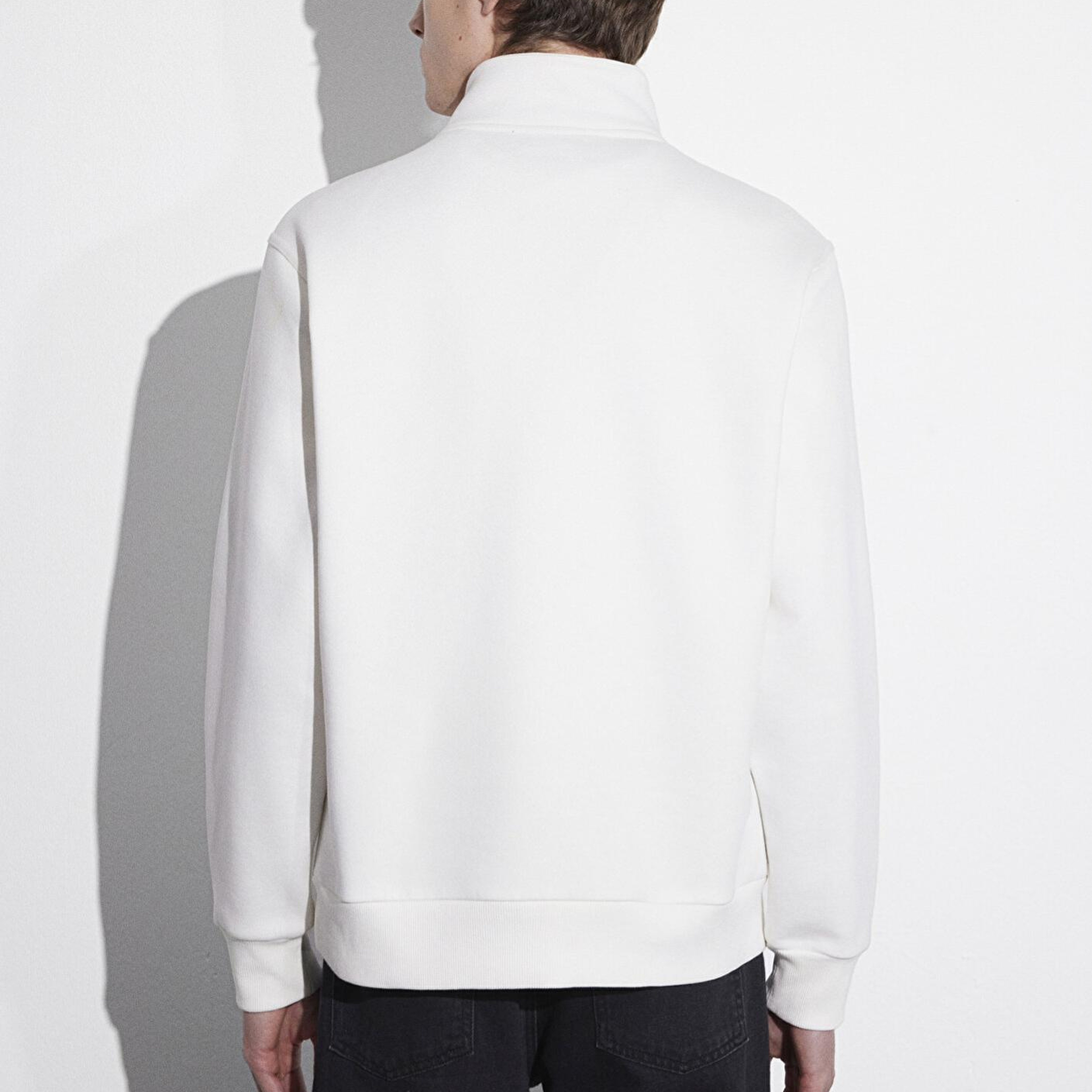 Mavi Yarı Fermuarlı Beyaz Basic Sweatshirt 0S10278-70057