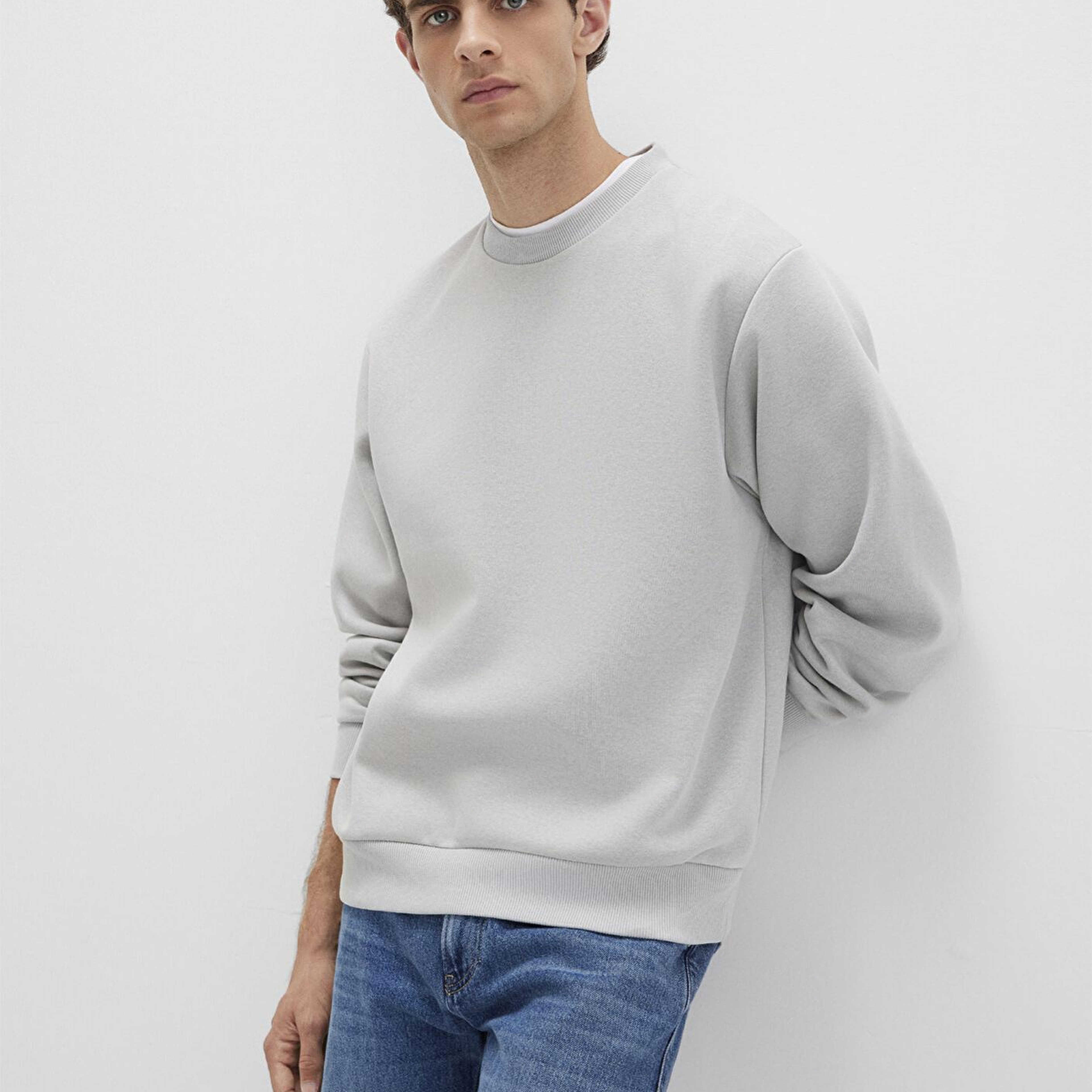 Mavi Bisiklet Yaka Gri Basic Sweatshirt 0S10276-81582