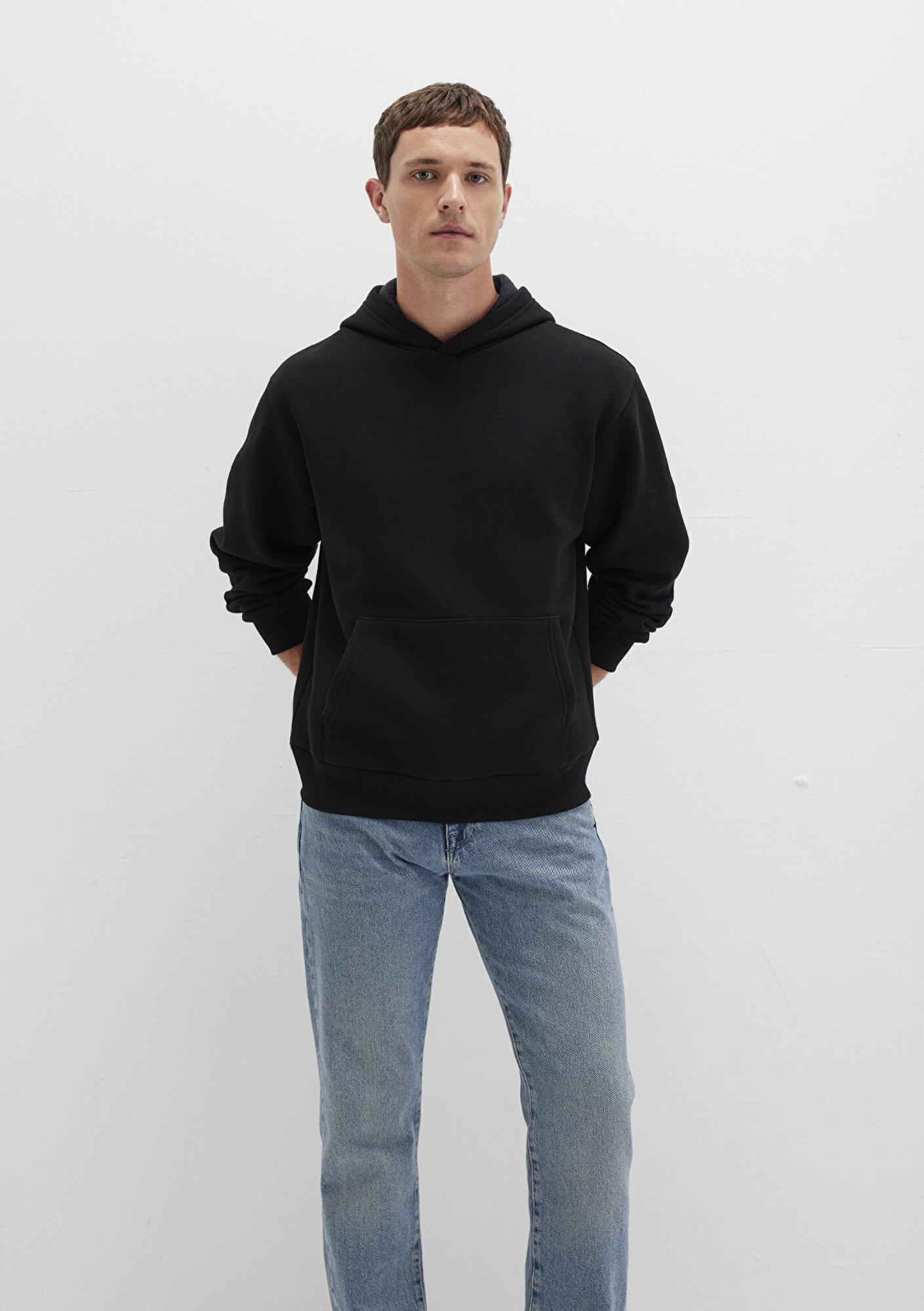 Mavi Kapüşonlu Siyah Basic Sweatshirt 0S10275-900