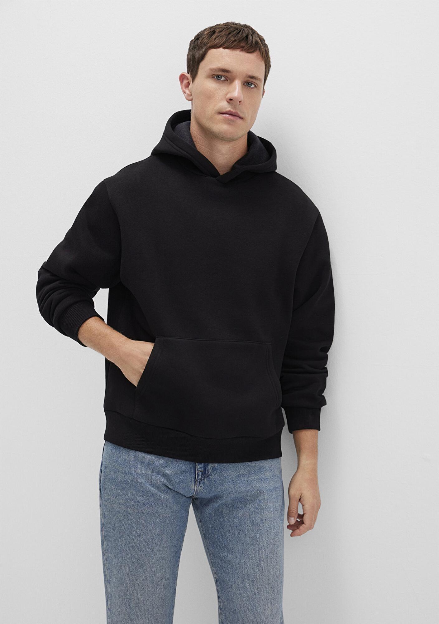 Mavi Kapüşonlu Siyah Basic Sweatshirt 0S10275-900