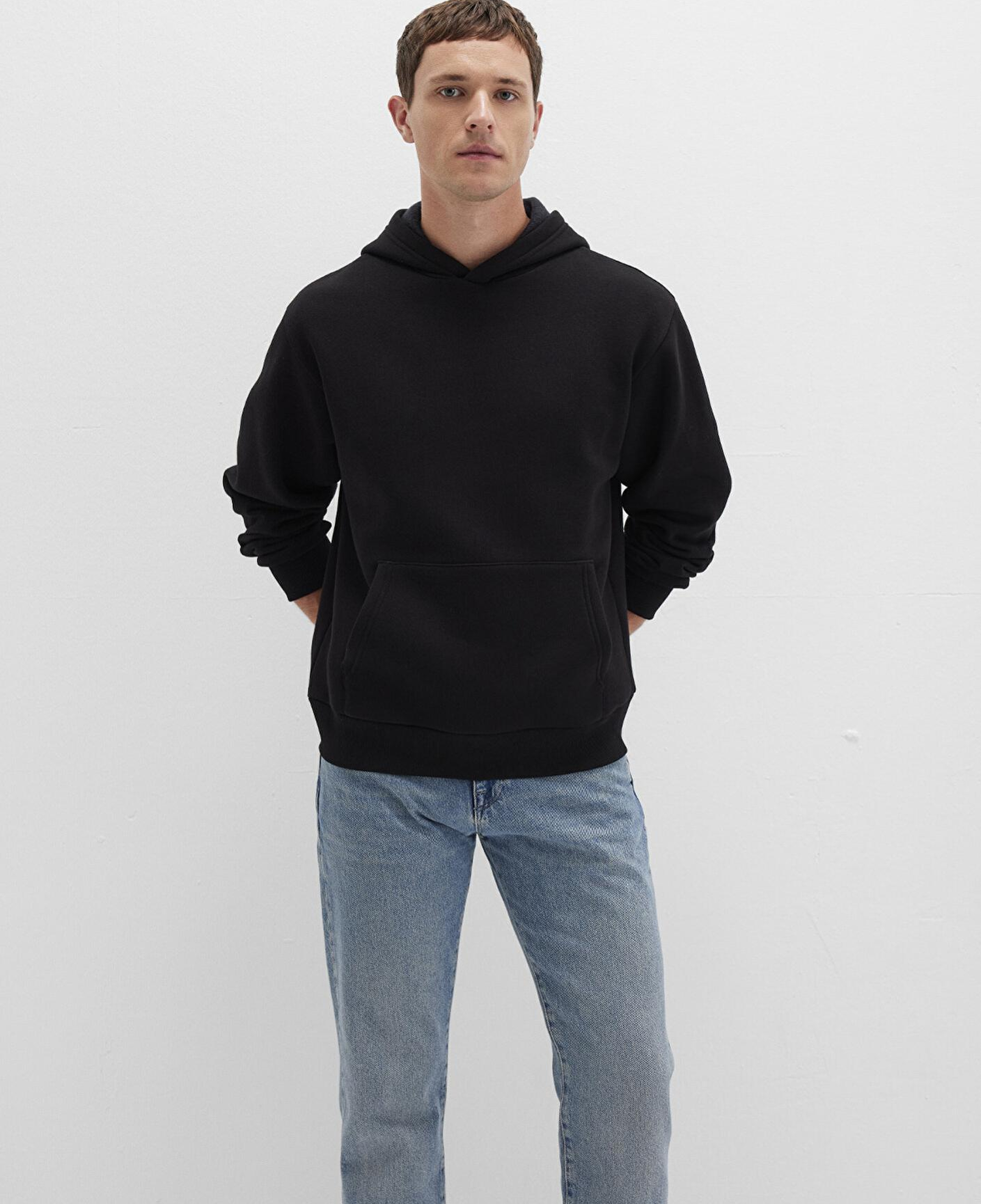 Mavi Kapüşonlu Siyah Basic Sweatshirt 0S10275-900