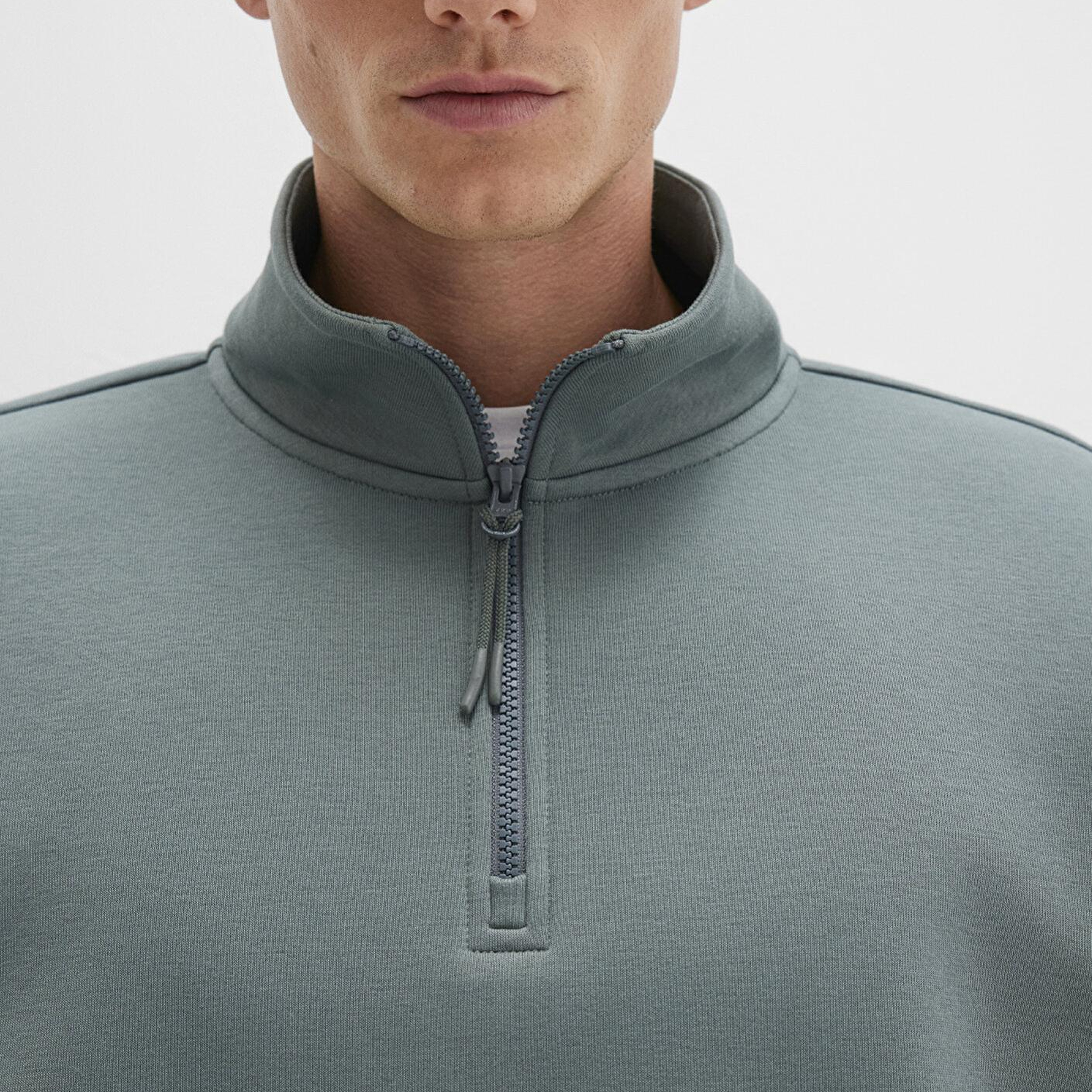 Mavi Yarı Fermuarlı Yeşil Basic Sweatshirt 0S10278-71577