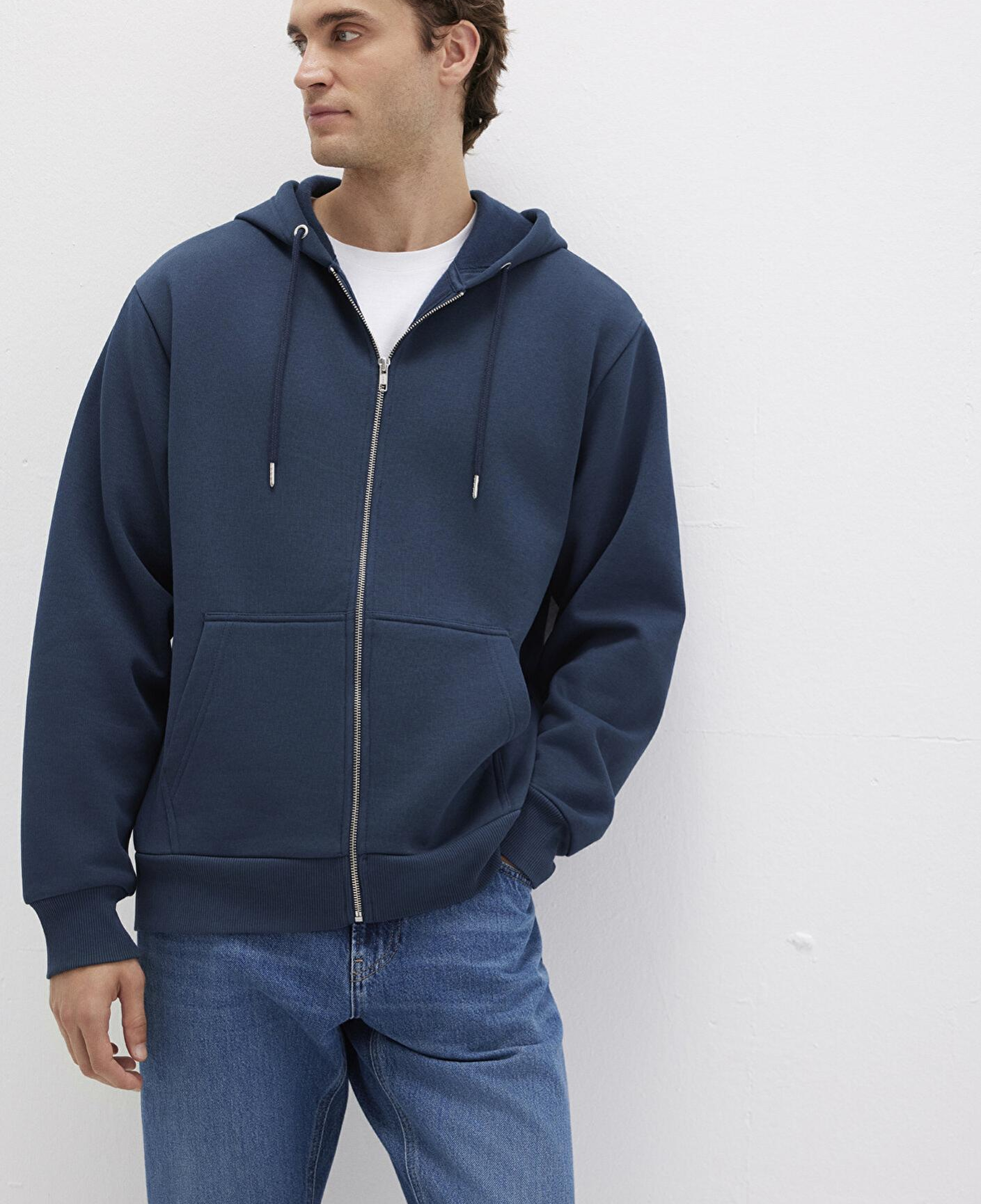 Mavi Kapüşonlu Fermuarlı Lacivert Basic Sweatshirt 0S10277-70490