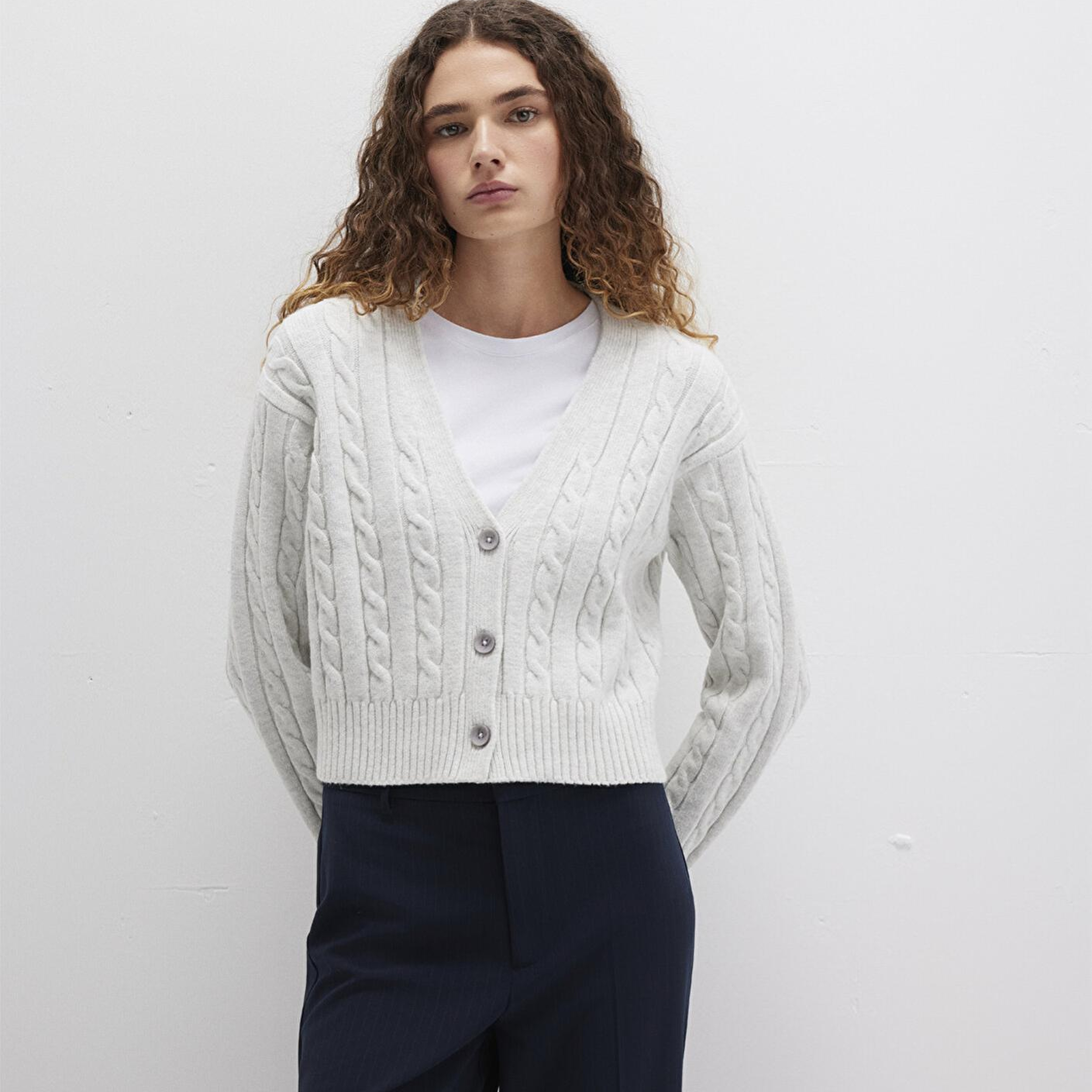 Mavi Düğmeli Gri Hırka Regular Fit / Normal Kesim 1710576-88467