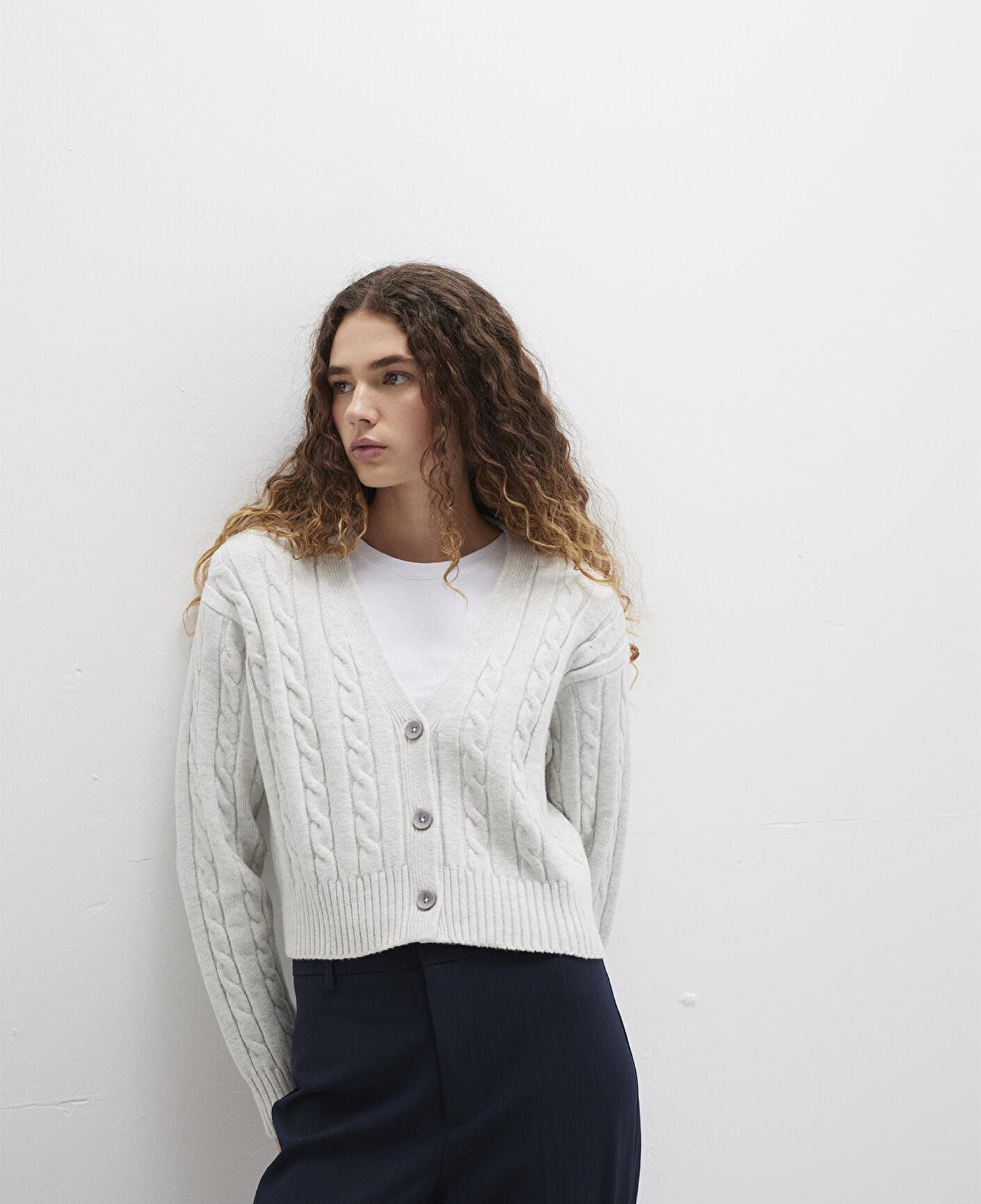 Mavi Düğmeli Gri Hırka Regular Fit / Normal Kesim 1710576-88467