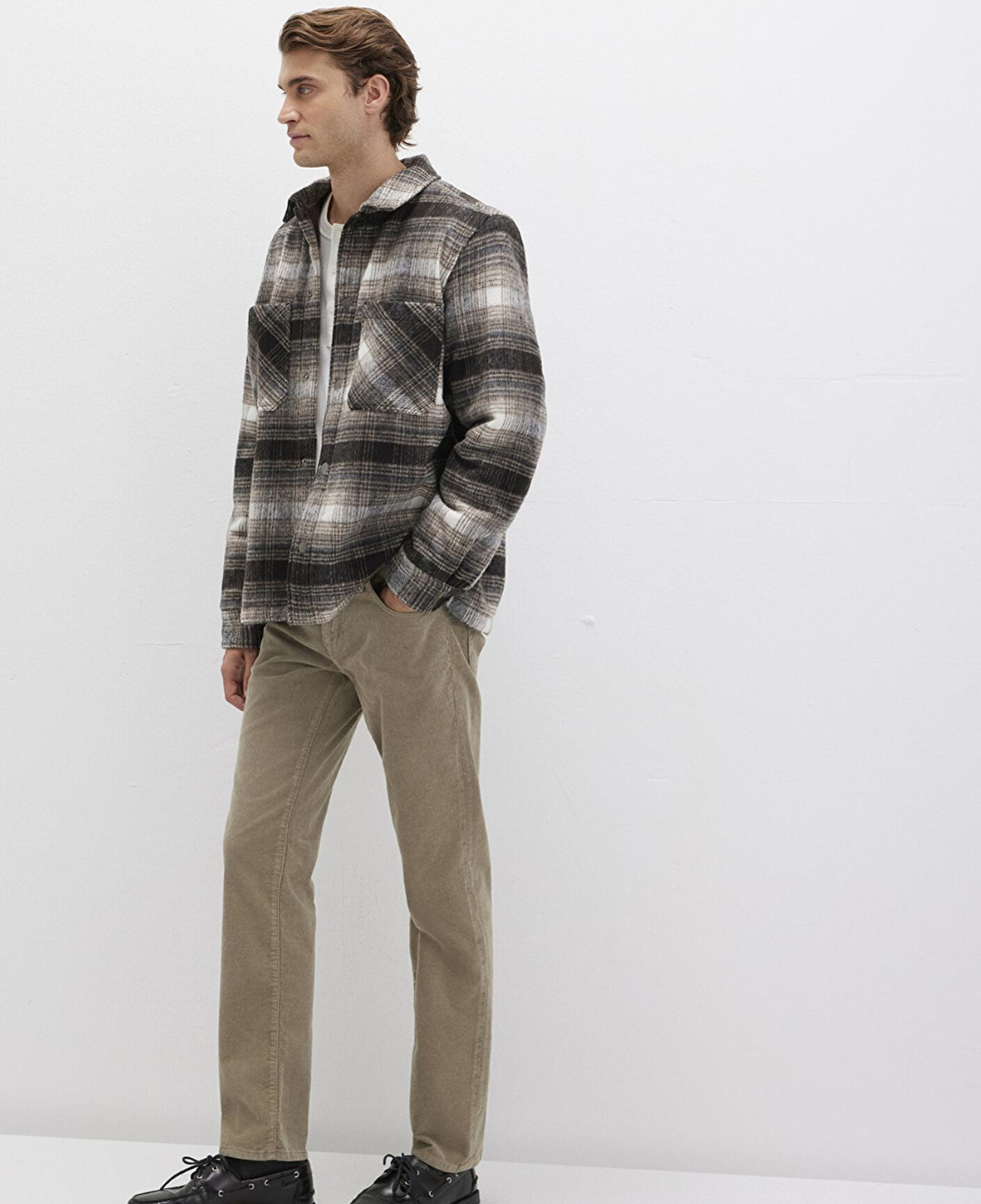 Mavi Martin Koyu Bej Kadife Pantolon 0037888246