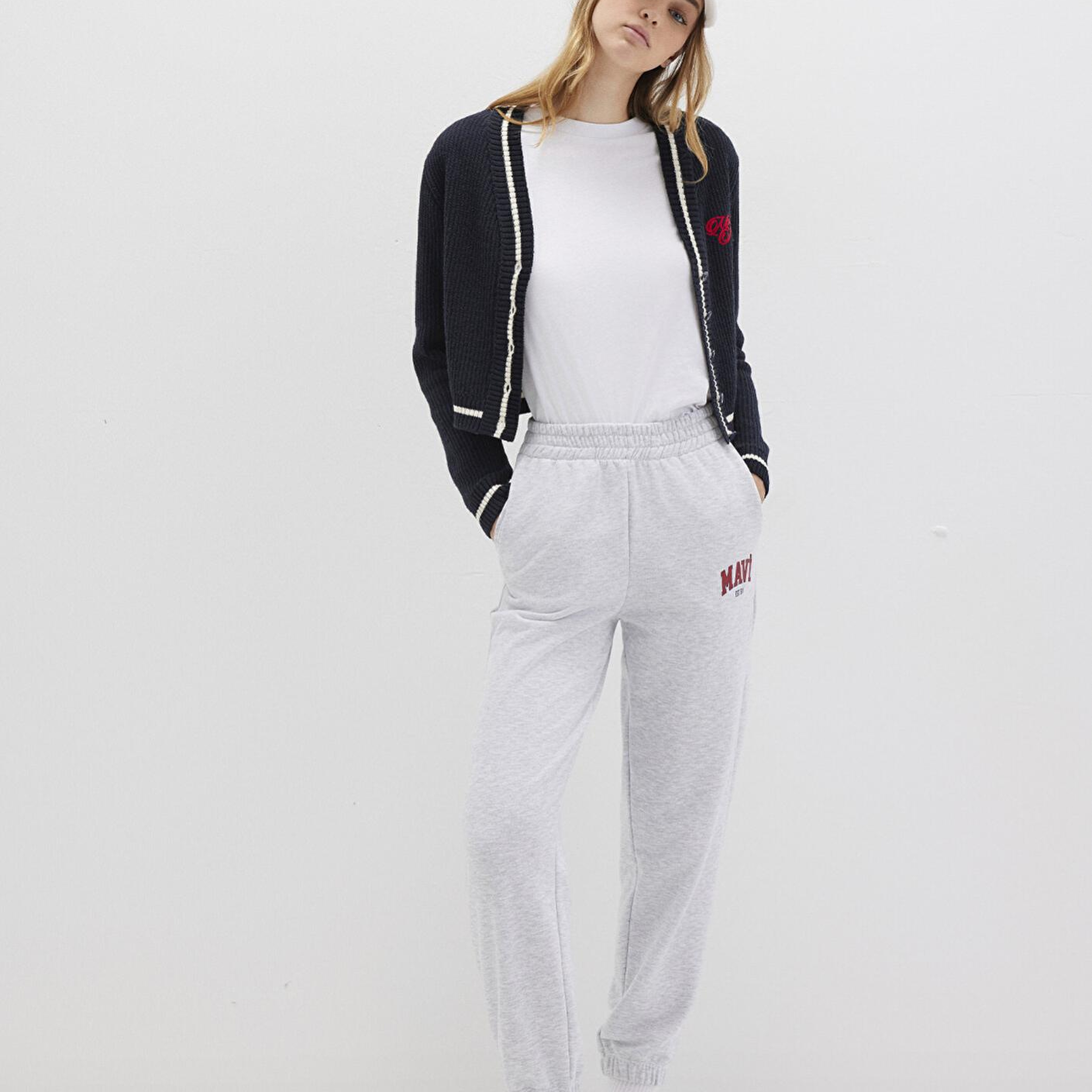 Mavi Mavi Logo Baskılı Gri Eşofman Altı 1010757-85438