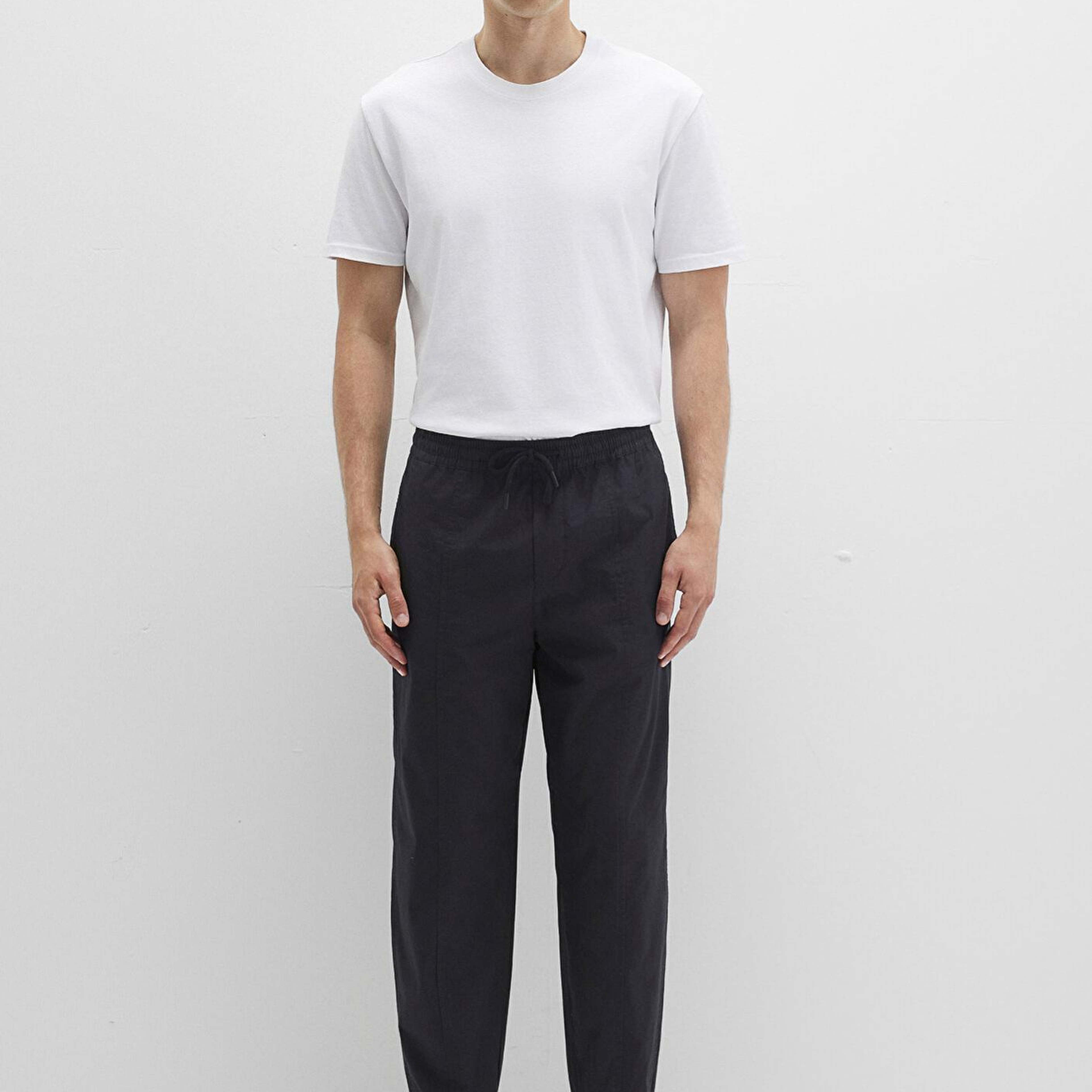 Mavi Beli Lastikli Siyah Jogger Pantolon 0010190-900