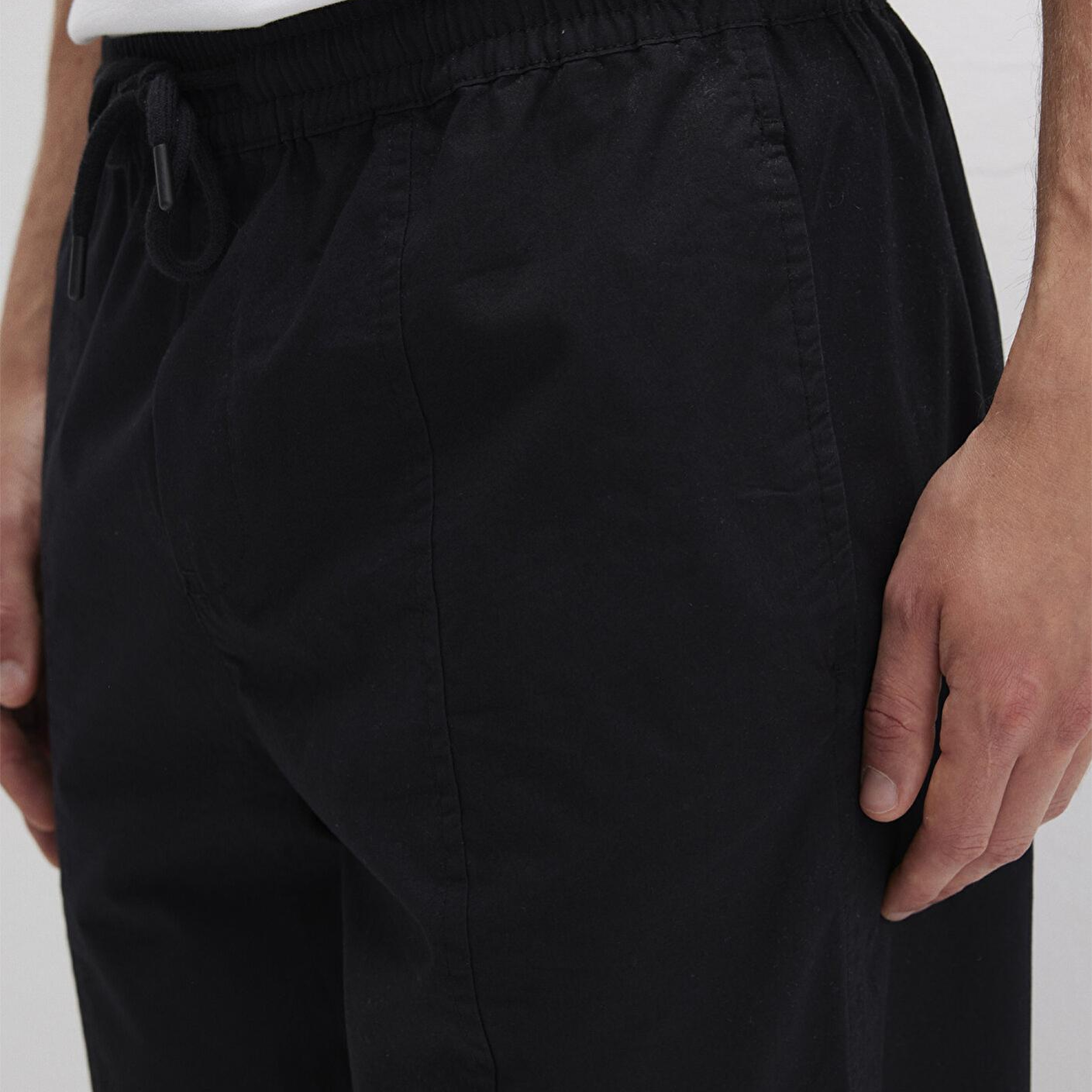 Mavi Beli Lastikli Siyah Jogger Pantolon 0010190-900