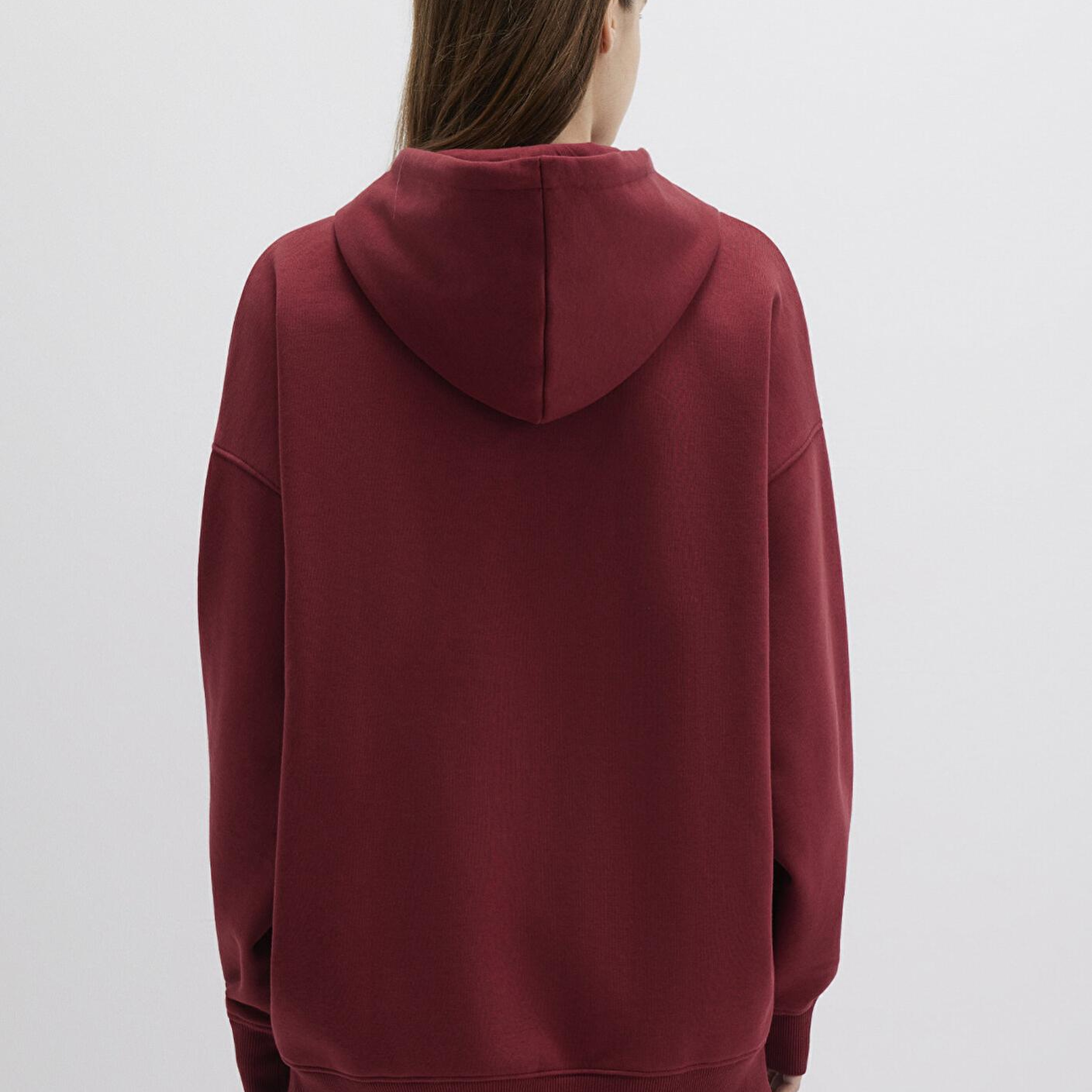 Mavi Kapüşonlu Fermuarlı Bordo Sweatshirt 1610221-85493