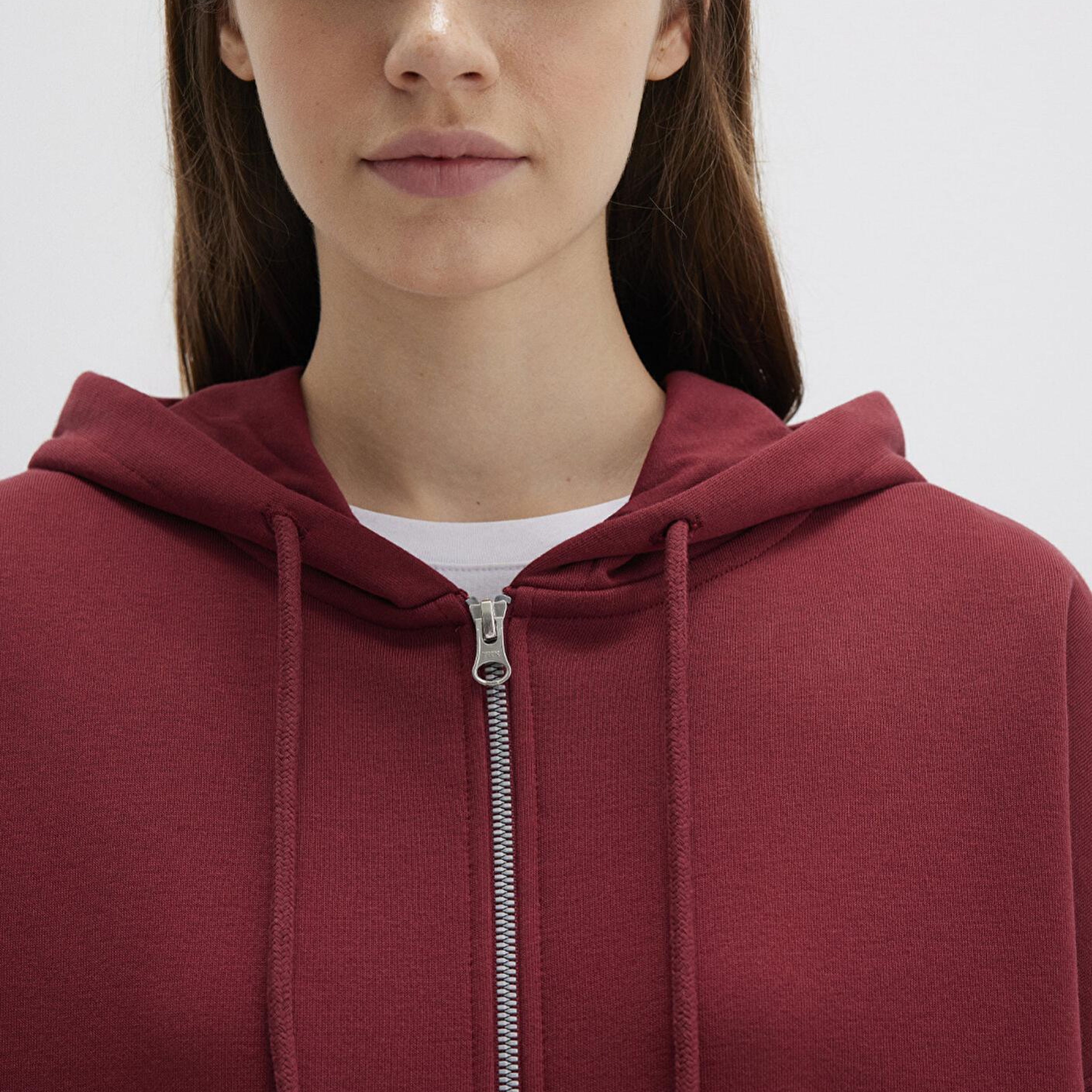 Mavi Kapüşonlu Fermuarlı Bordo Sweatshirt 1610221-85493