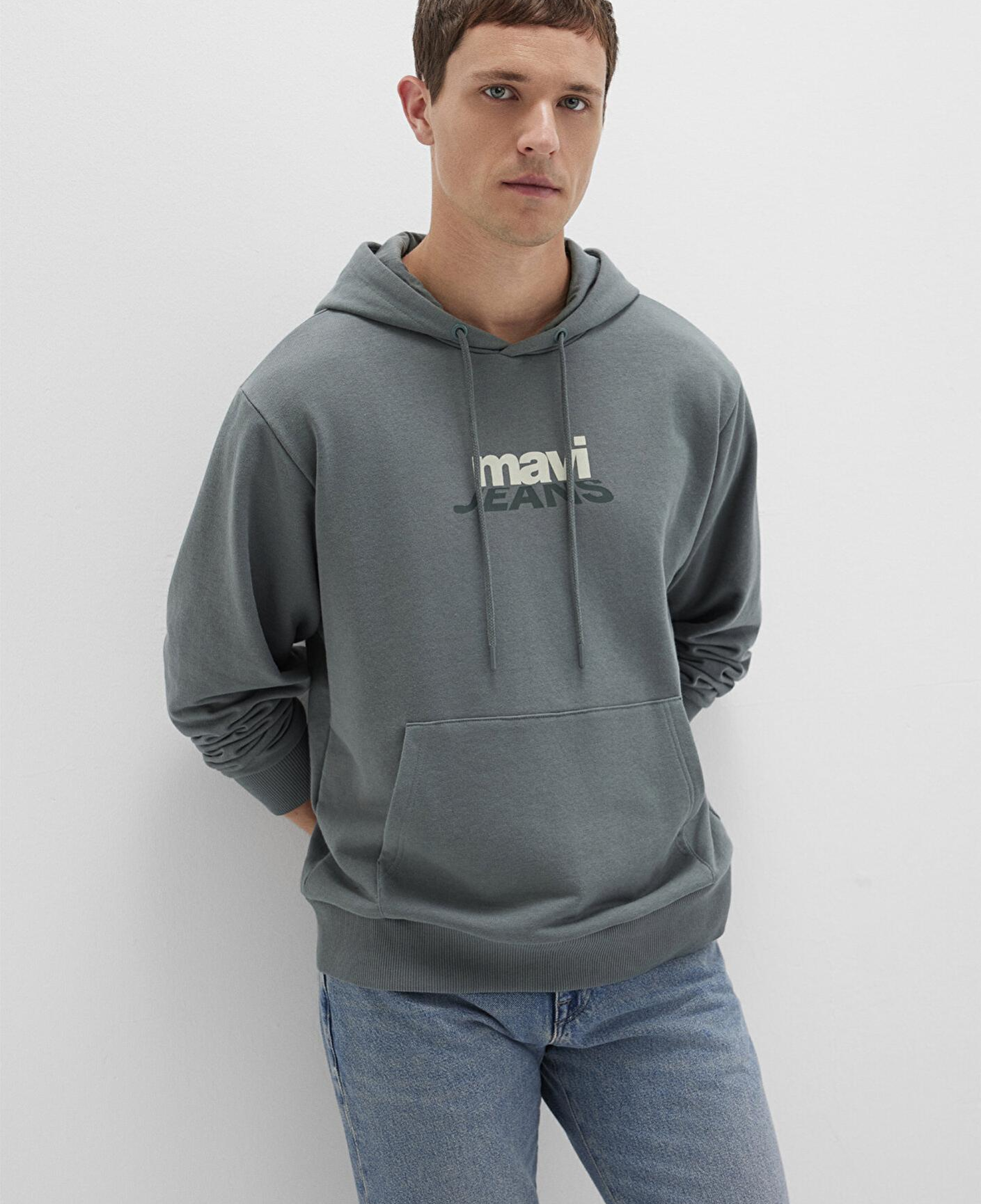 Mavi Mavi Logo Baskılı Yeşil Sweatshirt 0S10210-71577