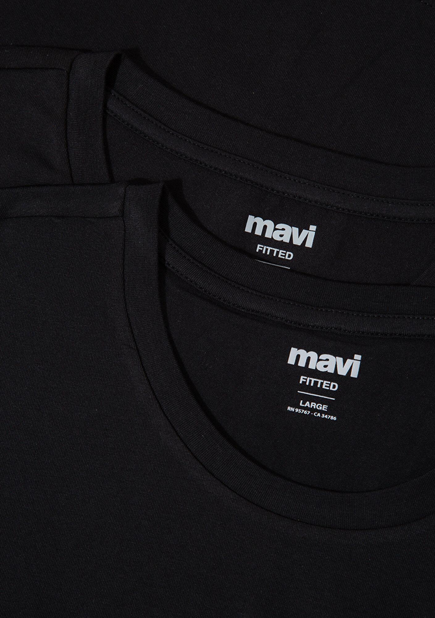 Mavi 2li Erkek Basic Tişört Fitted / Vücuda Oturan Kesim 0612314-900