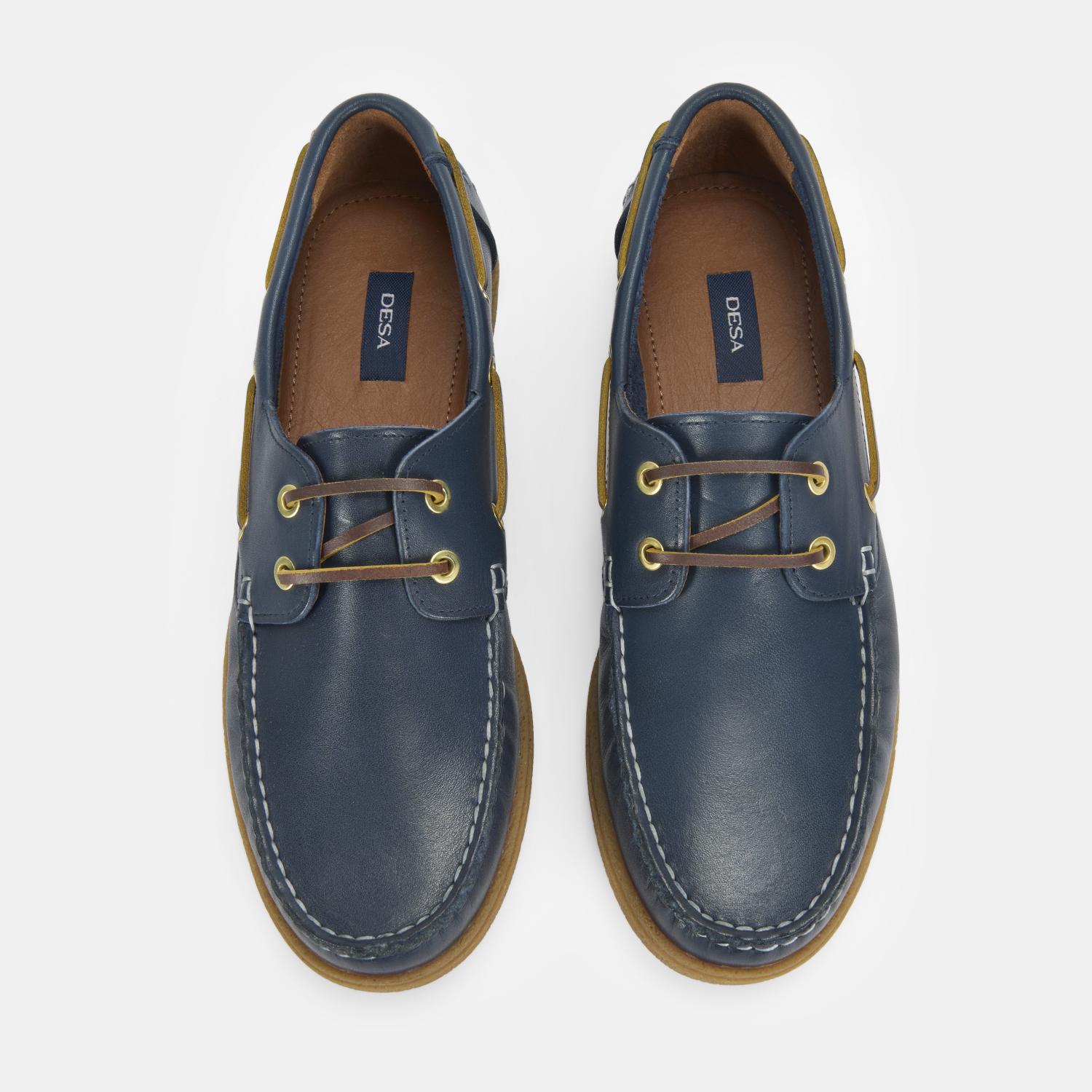Leminna Lacivert Erkek Deri Tekne Günlük Ayakkabı