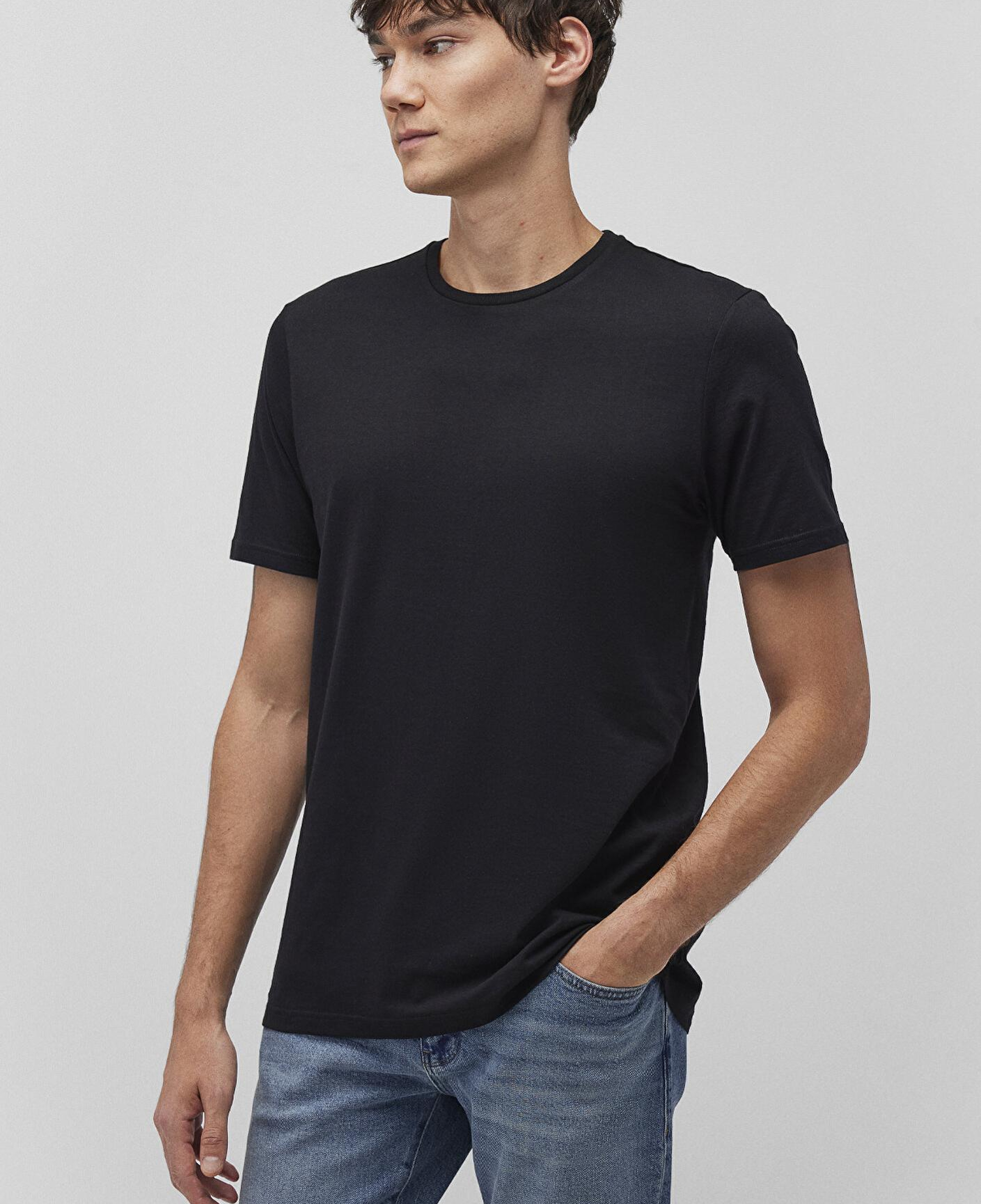 Mavi 3lü Bisiklet Yaka Erkek Basic Tişört Slim Fit / Dar Kesim 0611784-900