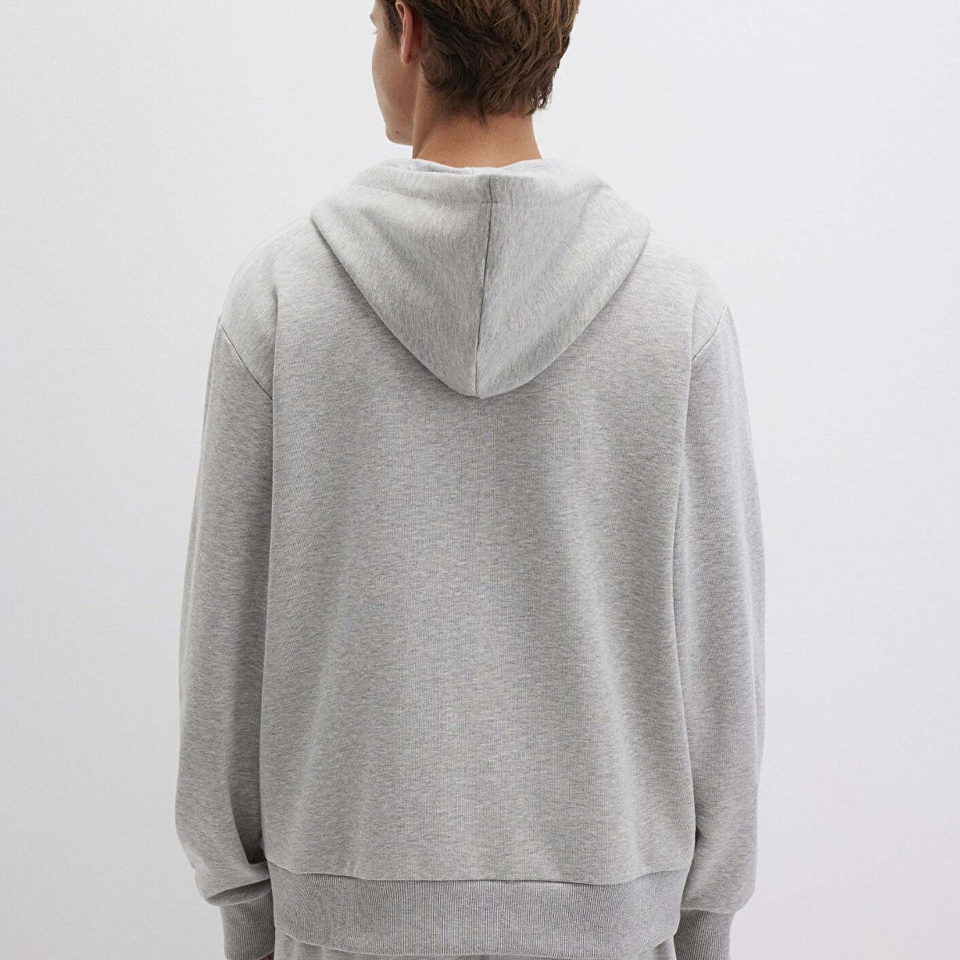 Mavi MVJNS Logo Baskılı Fermuarlı Kapüşonlu Gri Sweatshirt 0S10193-80196